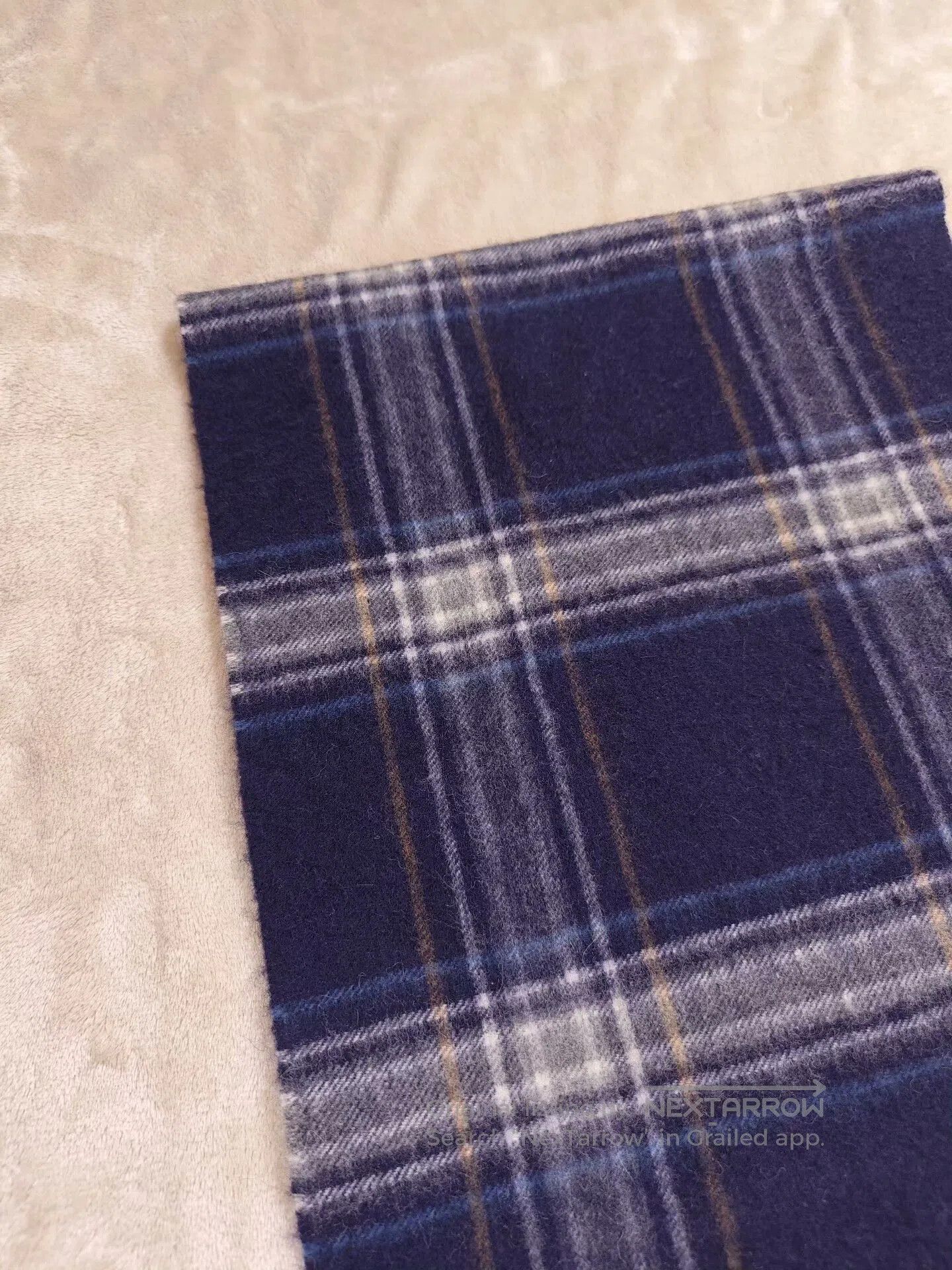 Henry Poole Henry Poole Cashmere Scarf in Blue Plaid. Size ONE SIZE - 2 Thumbnail