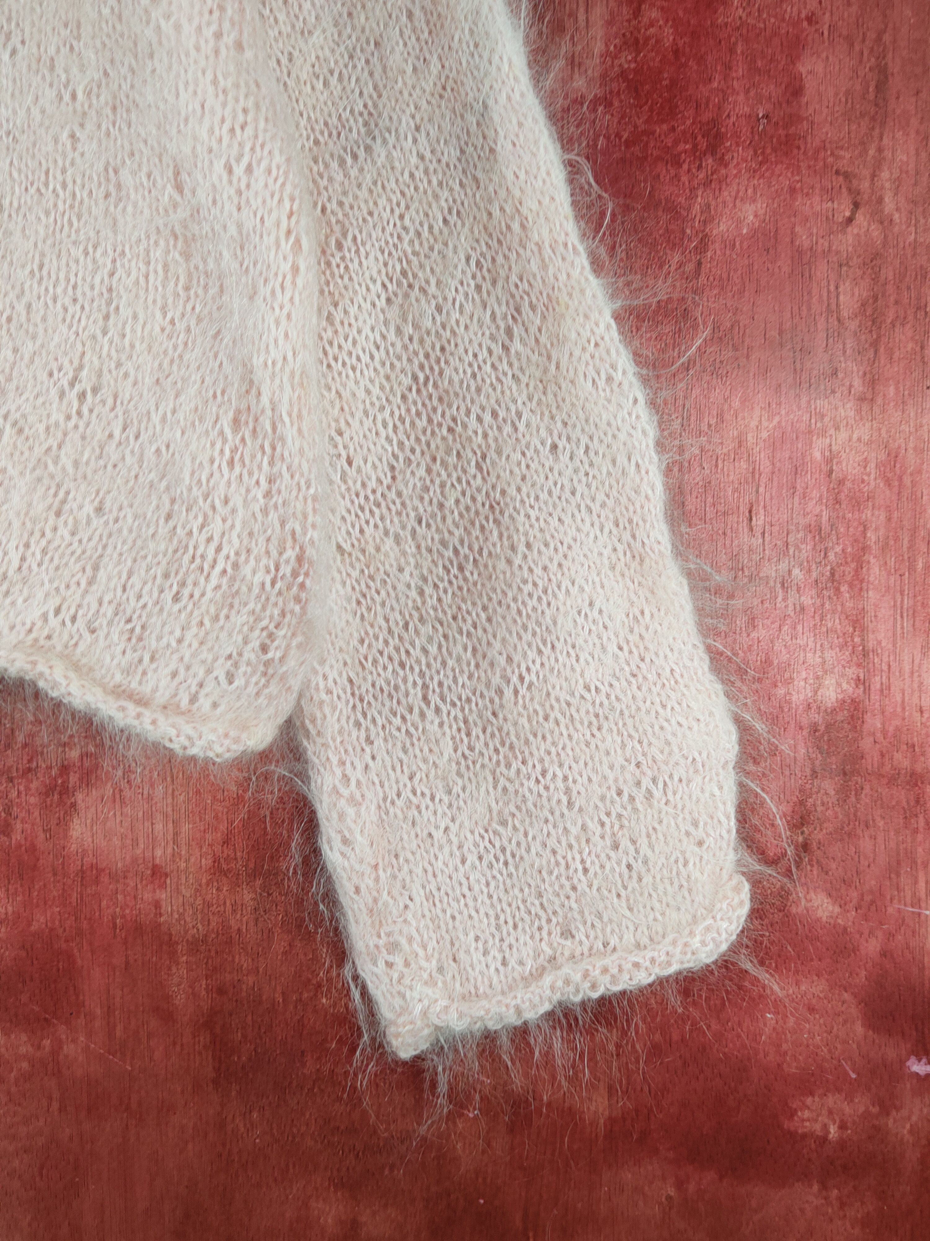 Japanese Brand Torrazzo Donna Peach Shag Shaggy Fur Mohair Knitwear #S2080 Size M / US 6-8 / IT 42-44 - 6 Thumbnail