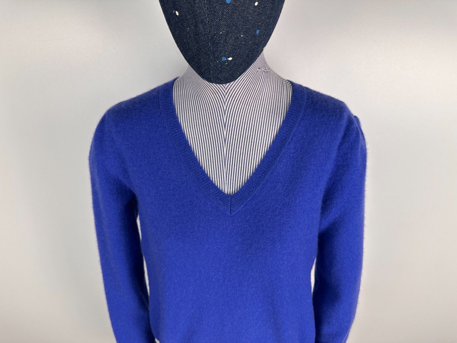 Other F&F 100% Cashmere V-Neck Jumper Sweater Blue Size UK16 Size XL / US 12-14 / IT 48-50 - 2 Thumbnail
