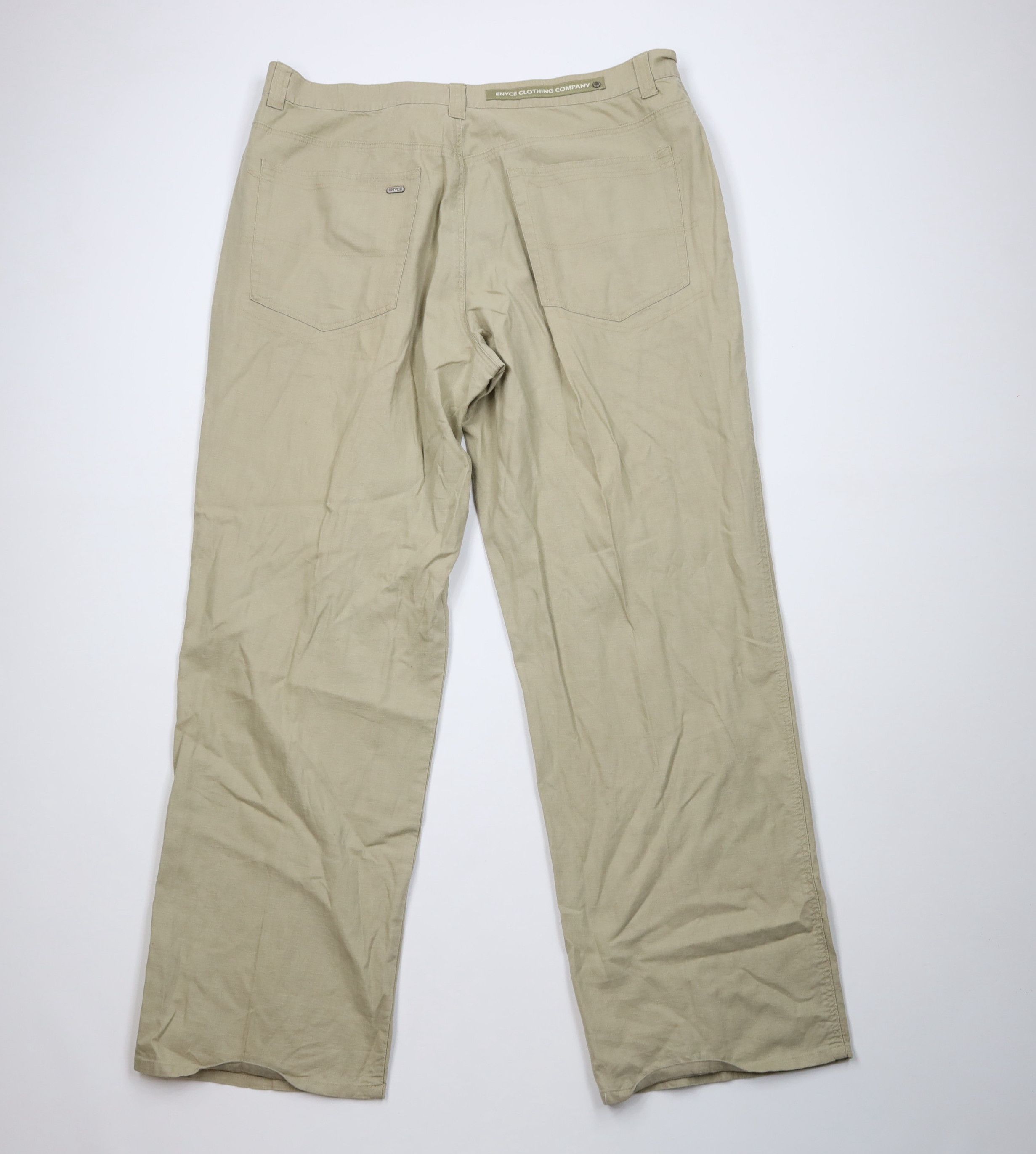 Enyce Vintage 90s Y2K Enyce Baggy Linen Blend Wide Leg Pants Size US 42 / EU 58 - 11 Thumbnail
