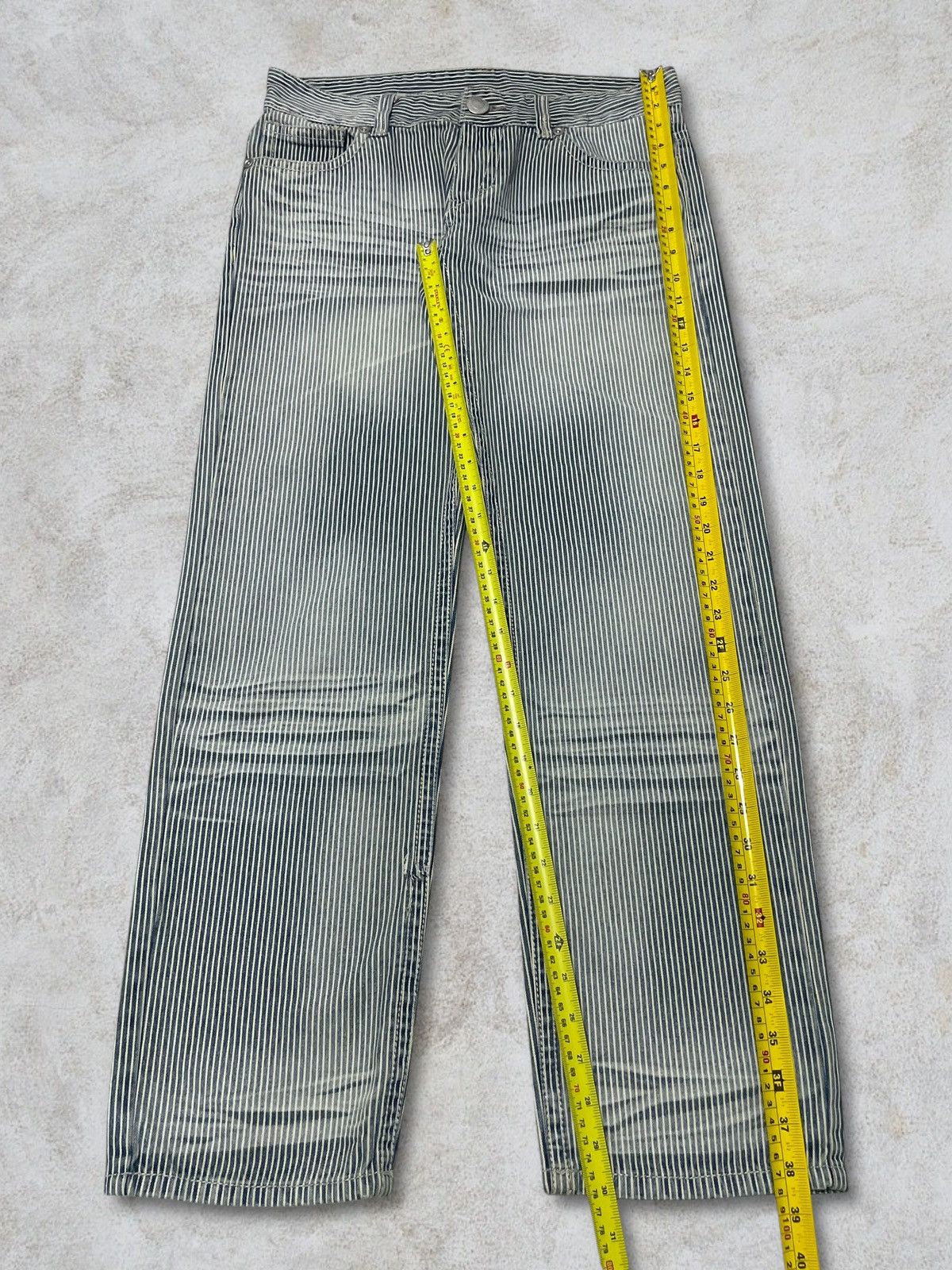 Vintage Vintage Japanese Denim Hickory Iconic Stripe Railroad Jeans Size US 32 / EU 48 - 14 Thumbnail