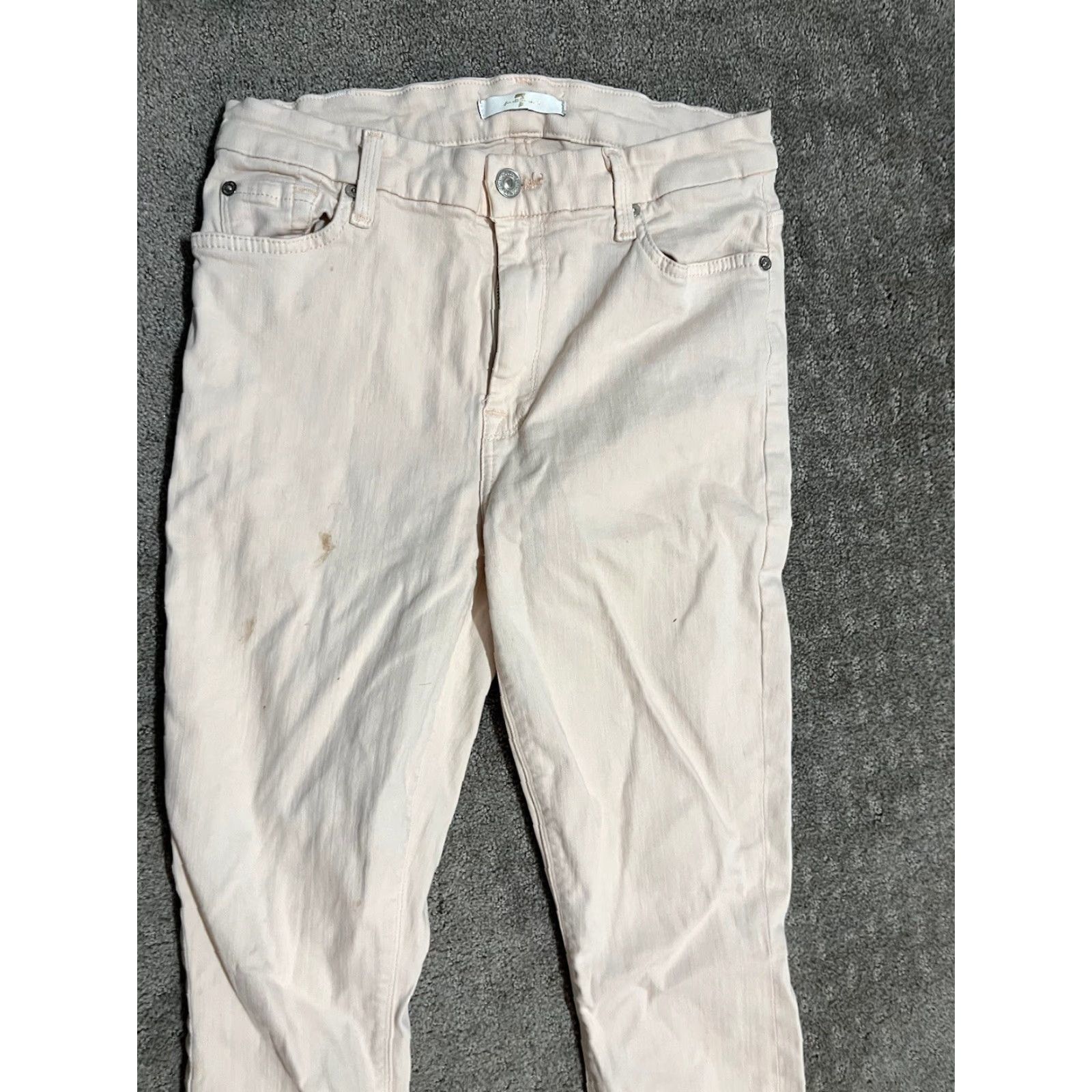 7 For All Mankind VINTAGE 7 for all Mankind Jeans Womens 28 Pink Denim Ankle Skinny Stretch Size 28" / US 6 / IT 42 - 4 Thumbnail