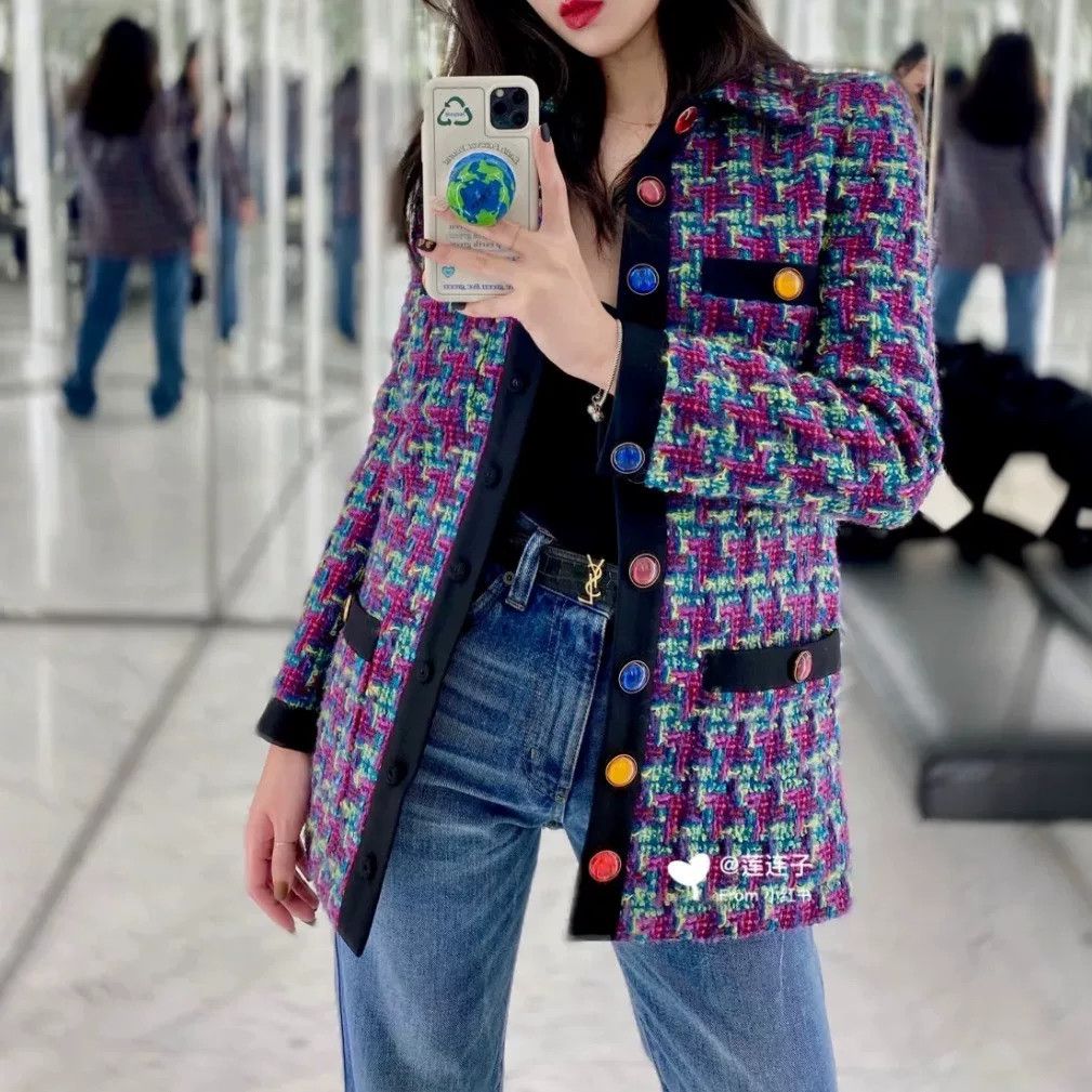 YSL Tweed Jacket with Glass Buttons