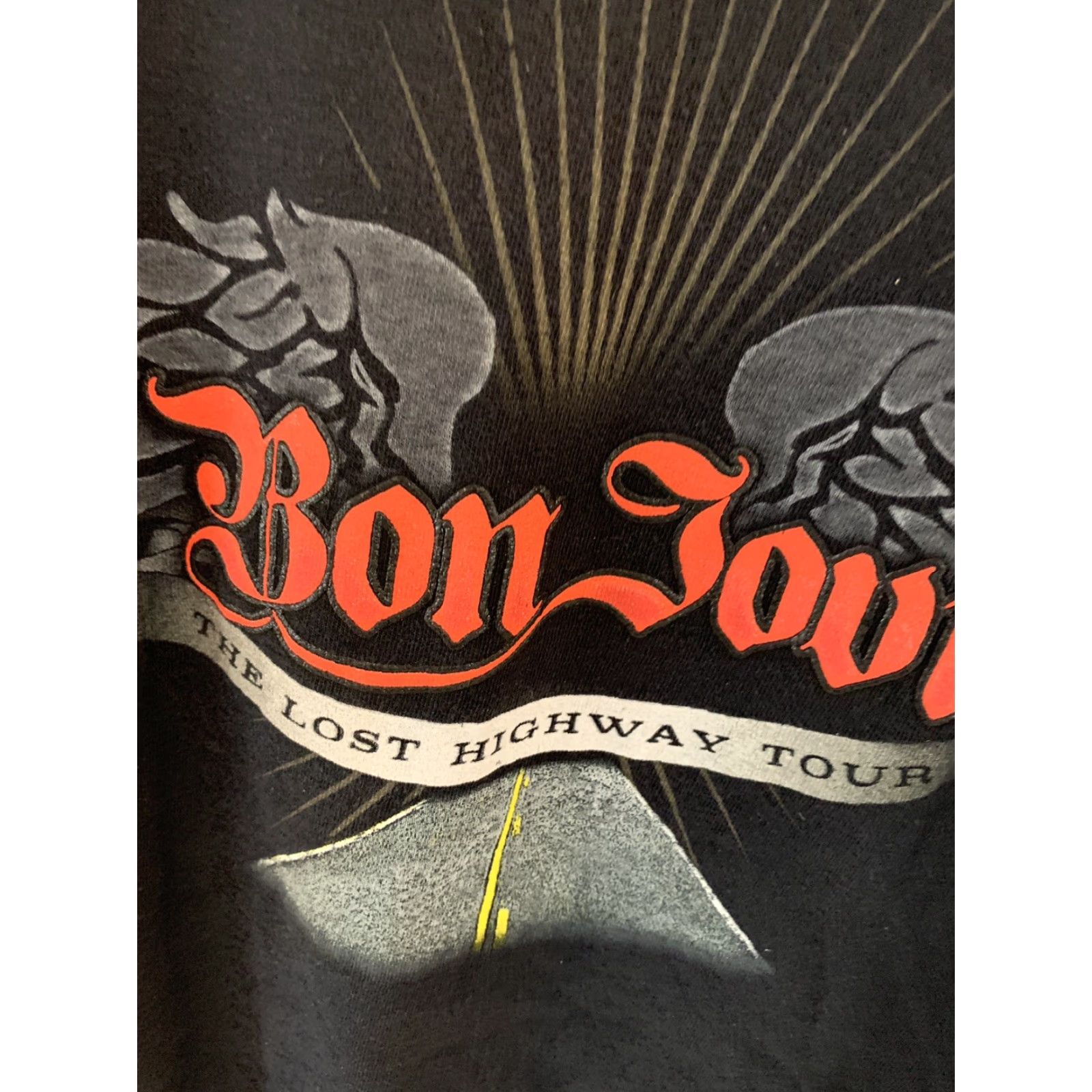 Anvil BON JOVI The Lost Highway 2008 Tour T Shirt Black Size Small L3 Shirt Mens Graphic Tee Bon Jovi Size US S / EU 44-46 / 1 - 2 Thumbnail