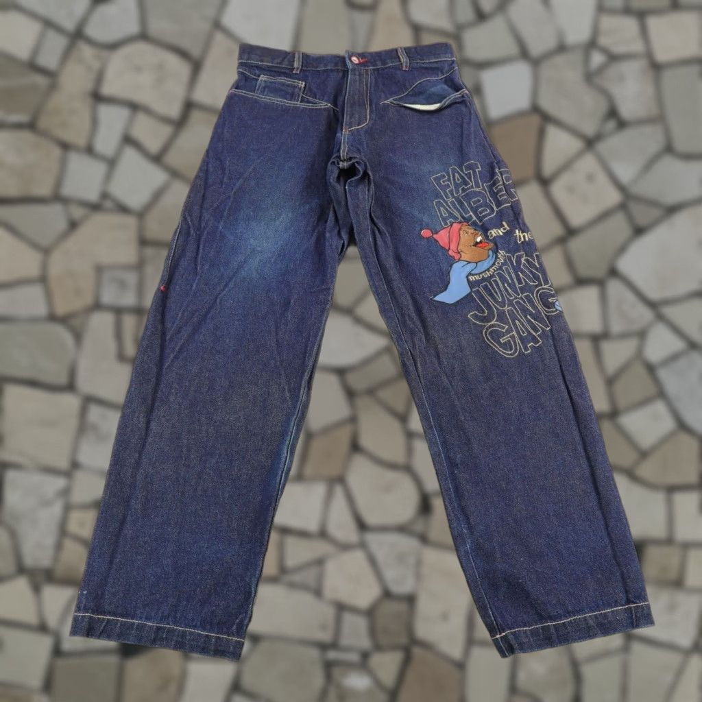 Fubu VINTAGE FUBU Men's Wide Leg Jeans 34 Dark Blue Hip Hop Retro 90s Baggy Denim Size US 33 - 1 Thumbnail