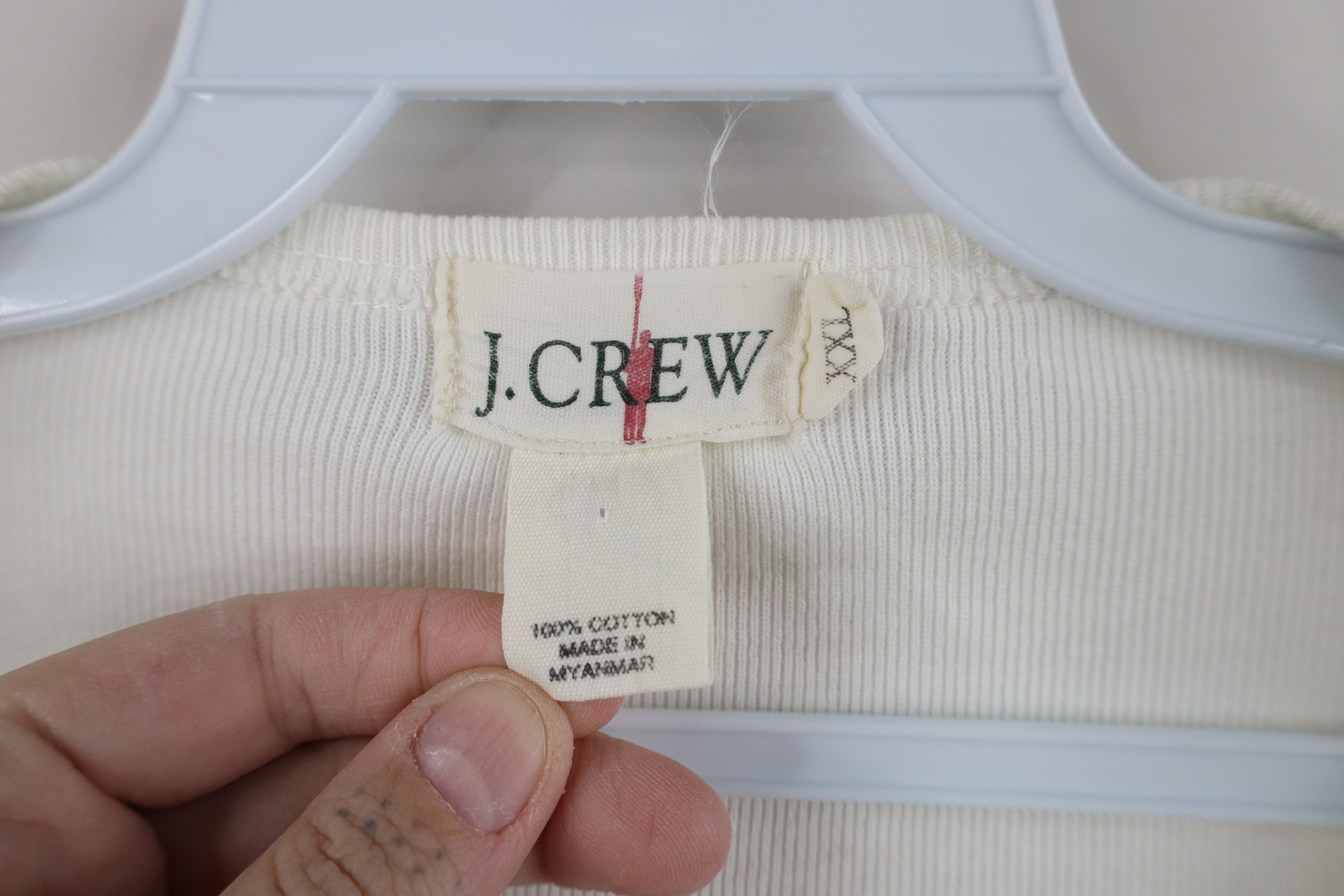 J.Crew Vintage 90s J Crew Heavyweight Ribbed Knit Henley T-Shirt Size US XXL / EU 58 / 5 - 6 Thumbnail