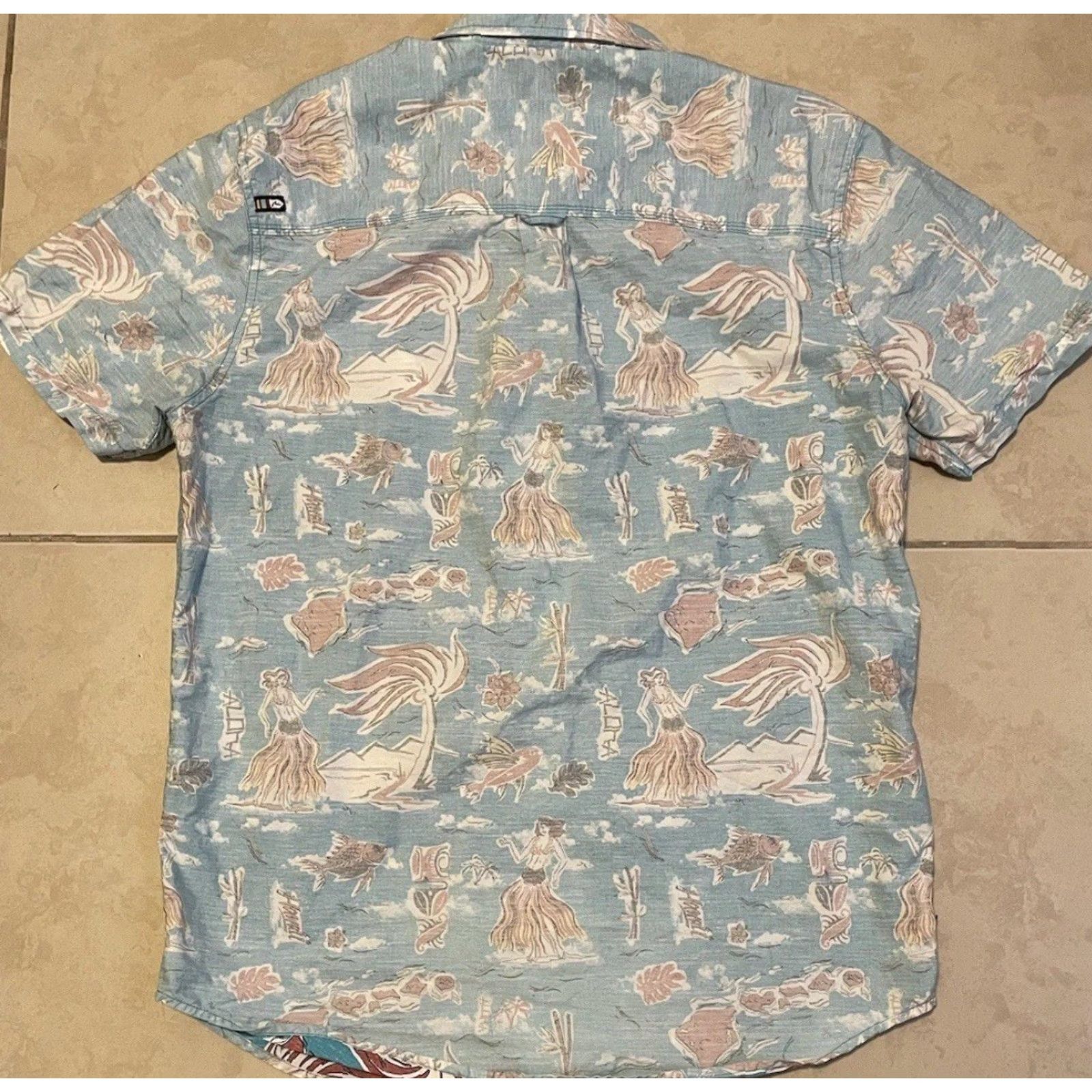 Quiksilver VINTAGE Quiksilver Button-Up Shirt XL Blue Short Sleeve Collared 70s 80s Vaporwave Grunge Surf Skate Ocean Pacific Hero Beach Casual Mens Size US XL / EU 56 / 4 - 2 Thumbnail