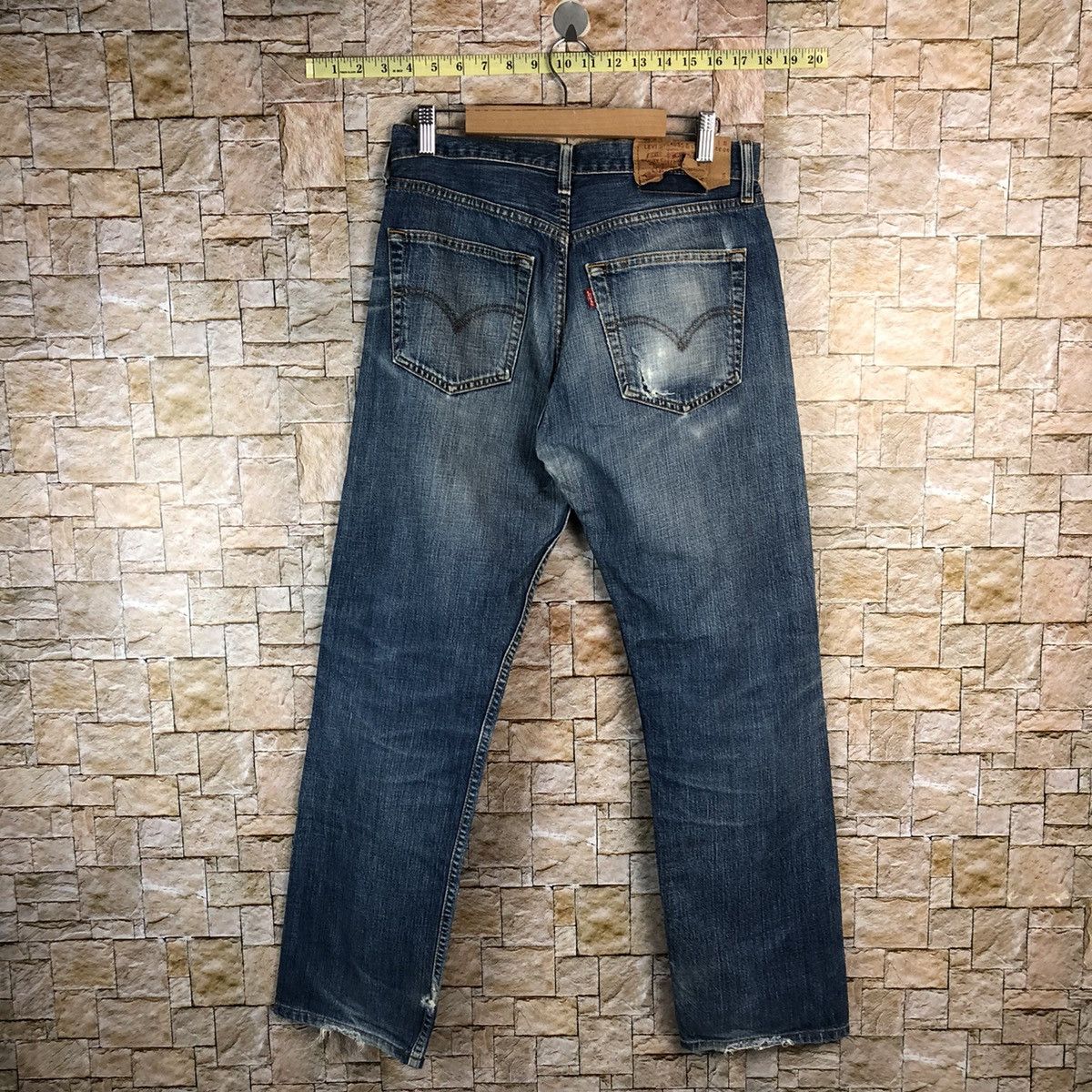 Levi's 501 Levis Blue Distressed Denim Pants #A970 Size US 30 / EU 46 - 13 Thumbnail
