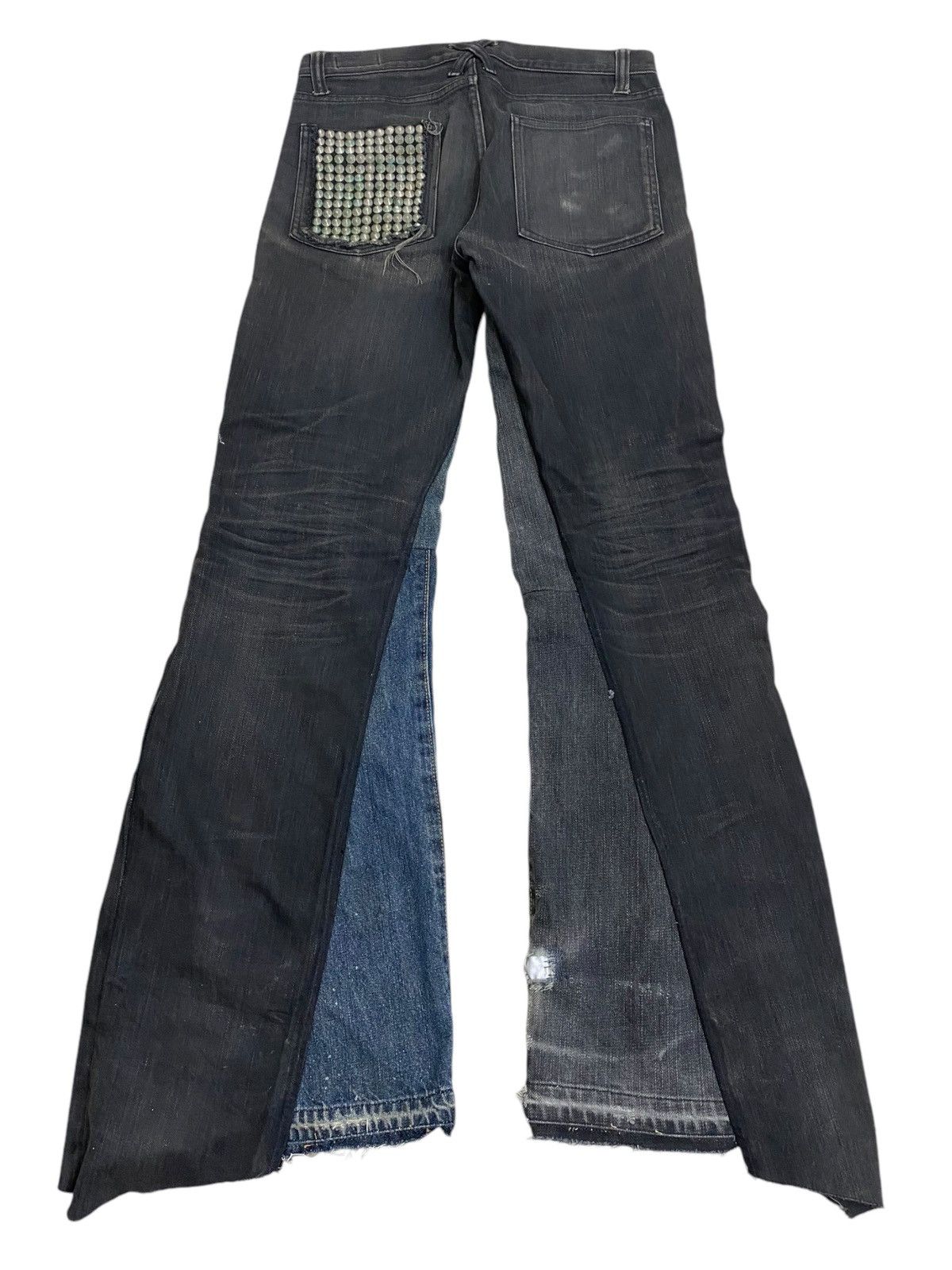 If Six Was Nine × Japanese Brand × Le Grande Bleu (L.G.B.) Vintage Z. Vargas Wide Legs Uruboros Heavy Stiched Studded Size US 31 - 13 Thumbnail