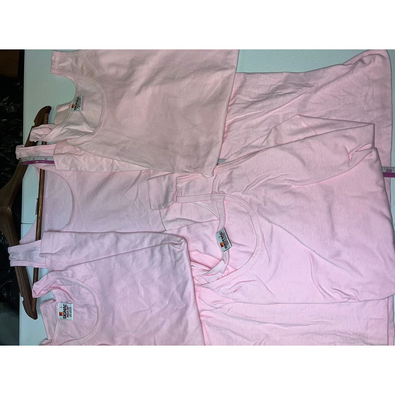 Signal Sport 80s Vintage Signal Mega-Tee Pink Blank Tank Shirt Top VTG L Size US L / EU 52-54 / 3 - 10 Thumbnail