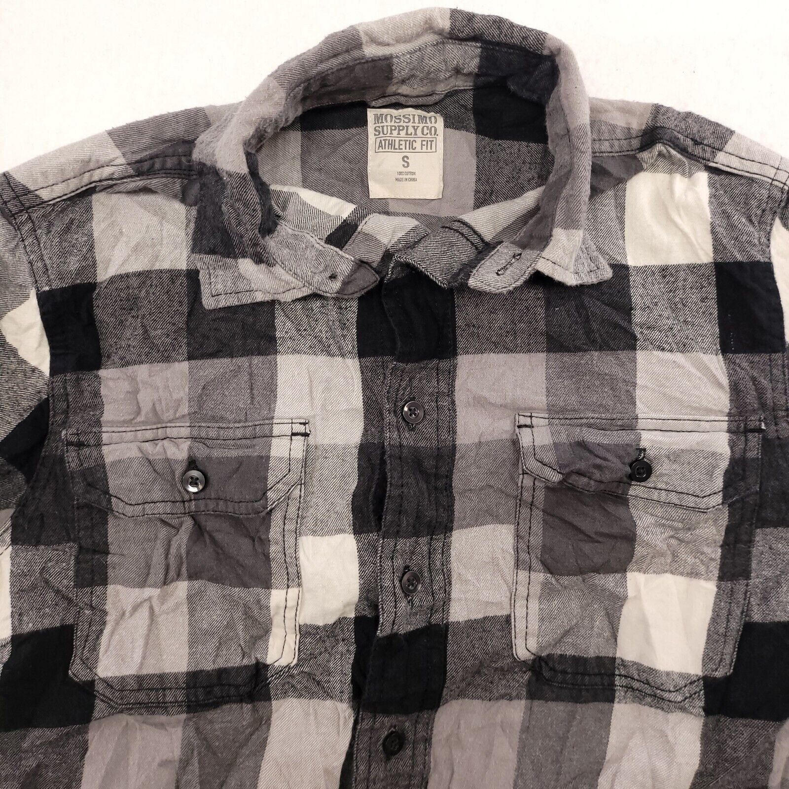 Mossimo Mossimo Gingham Flannel Button Up Shirt Mens Size S Gray Size US S / EU 44-46 / 1 - 1 Thumbnail