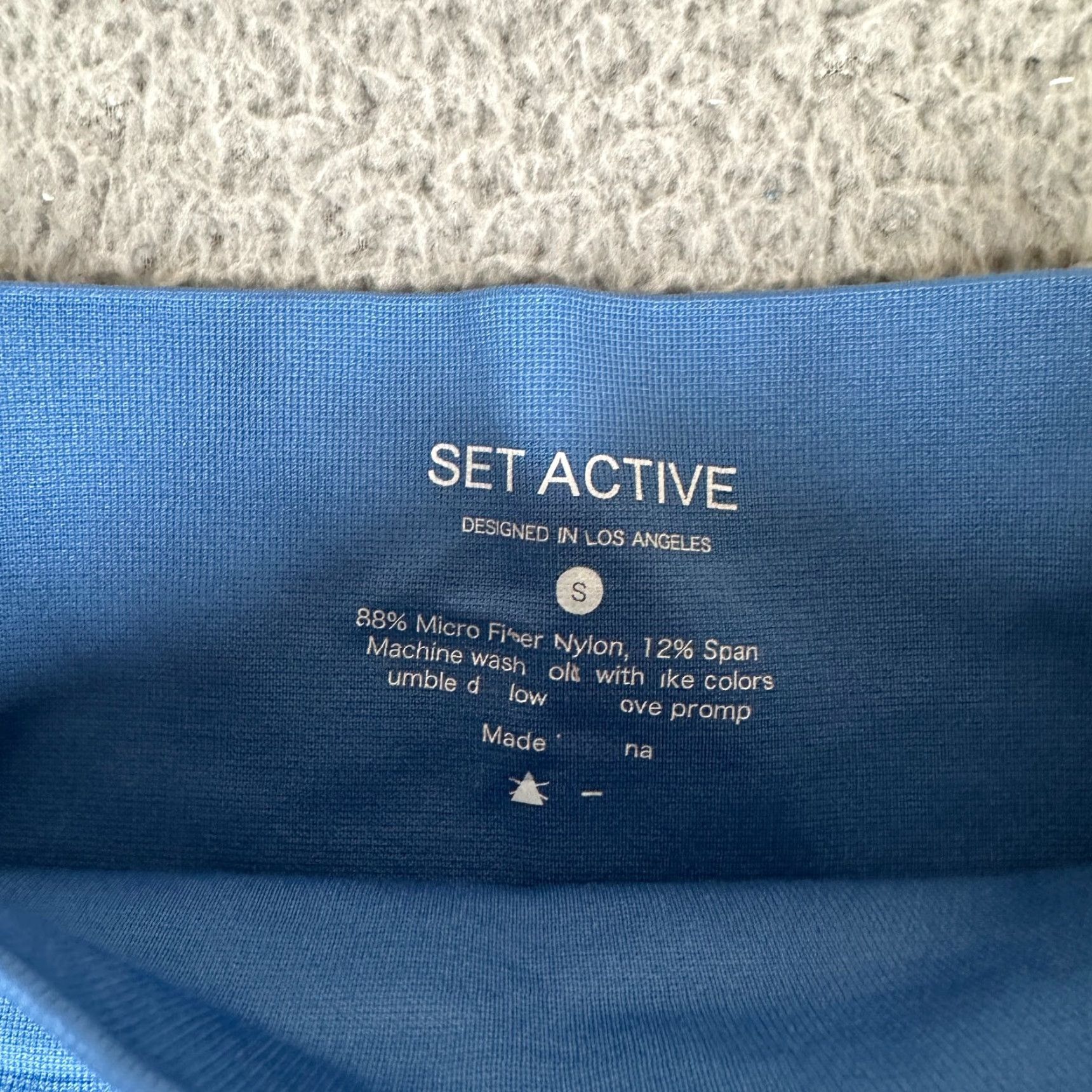 Vintage SET Active Leggings Womens Small Blue Ribbed Activewear Size 28" / US 6 / IT 42 - 2 Thumbnail