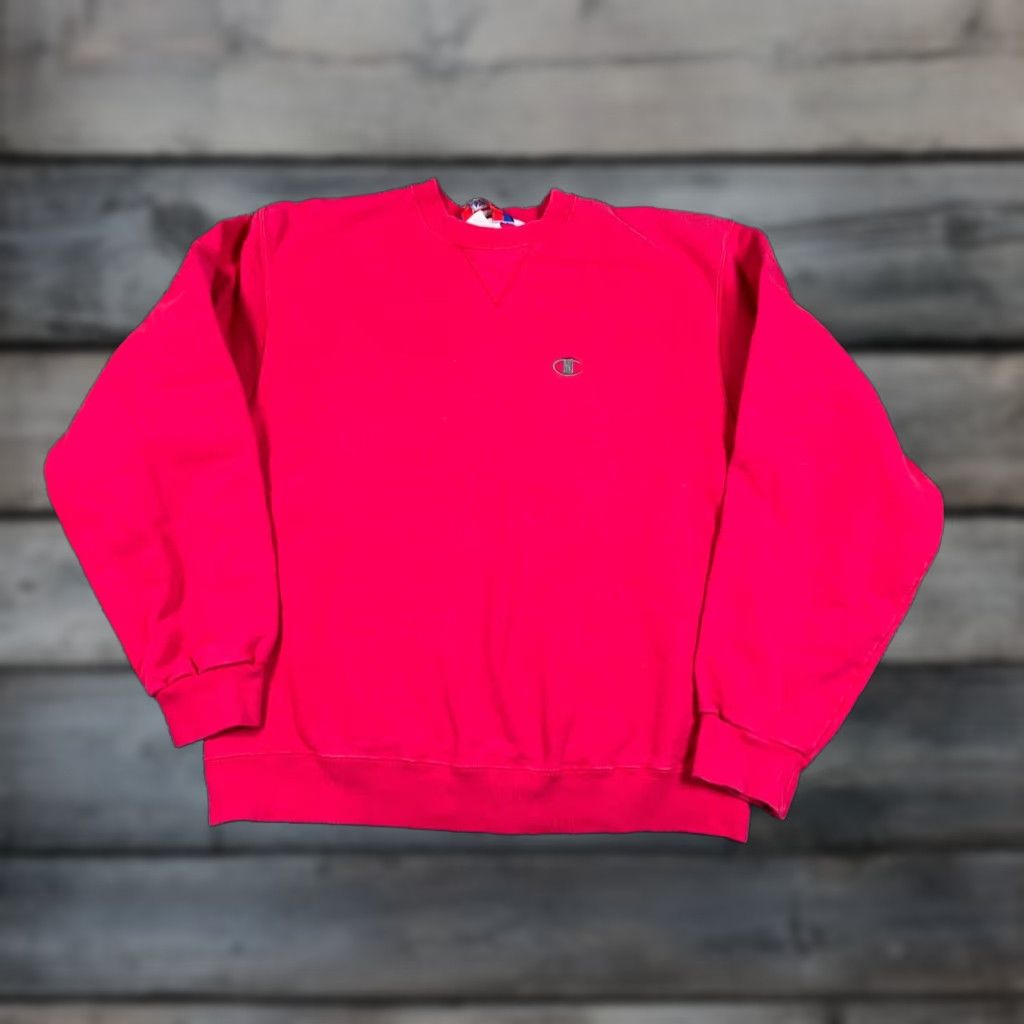 Champion VTG Champion Sweatshirt Adult M Red Crewneck Cotton Blend Retro 90s Hipster Mens Pullover Long Sleeve Logo Size US M / EU 48-50 / 2 - 1 Thumbnail