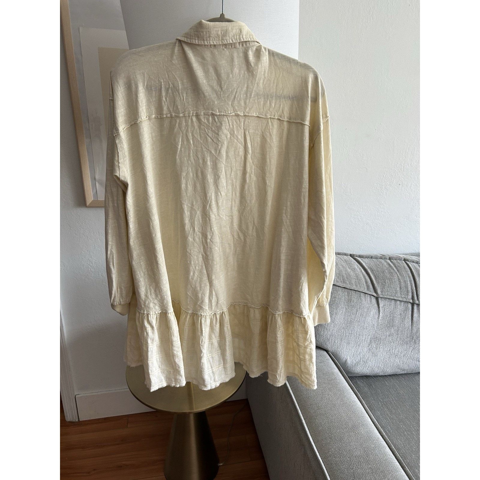 Anthropologie Anthropologie Talulah Shirt Beige Lagenlook Oversized Boho L Size L / US 10 / IT 46 - 5 Thumbnail