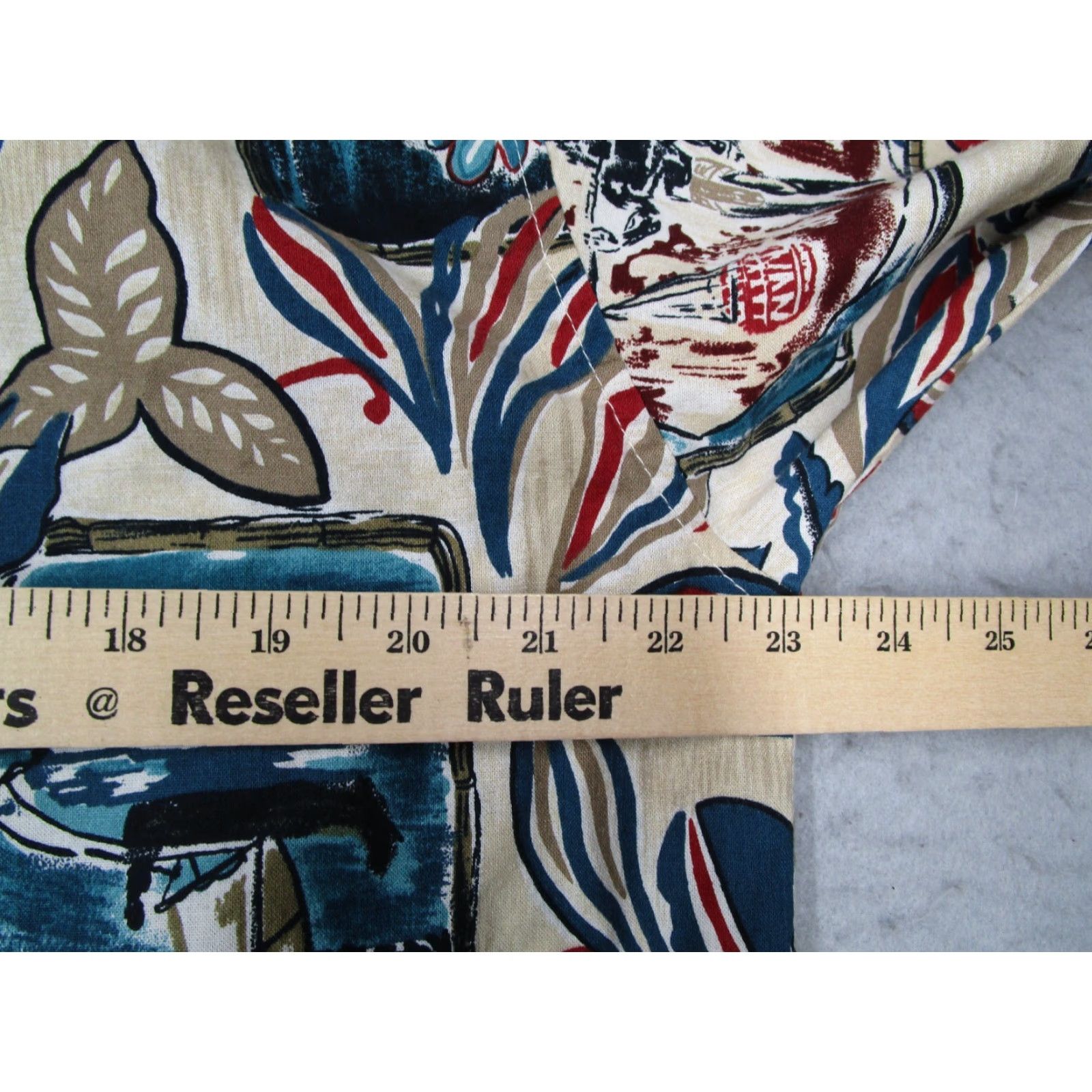 Vintage VINTAGE Straight Down Men's Hawaiian Shirt Short Sleeve Large Beige Bohemian Tropical Resort Nautical AOP Size US L / EU 52-54 / 3 - 5 Thumbnail