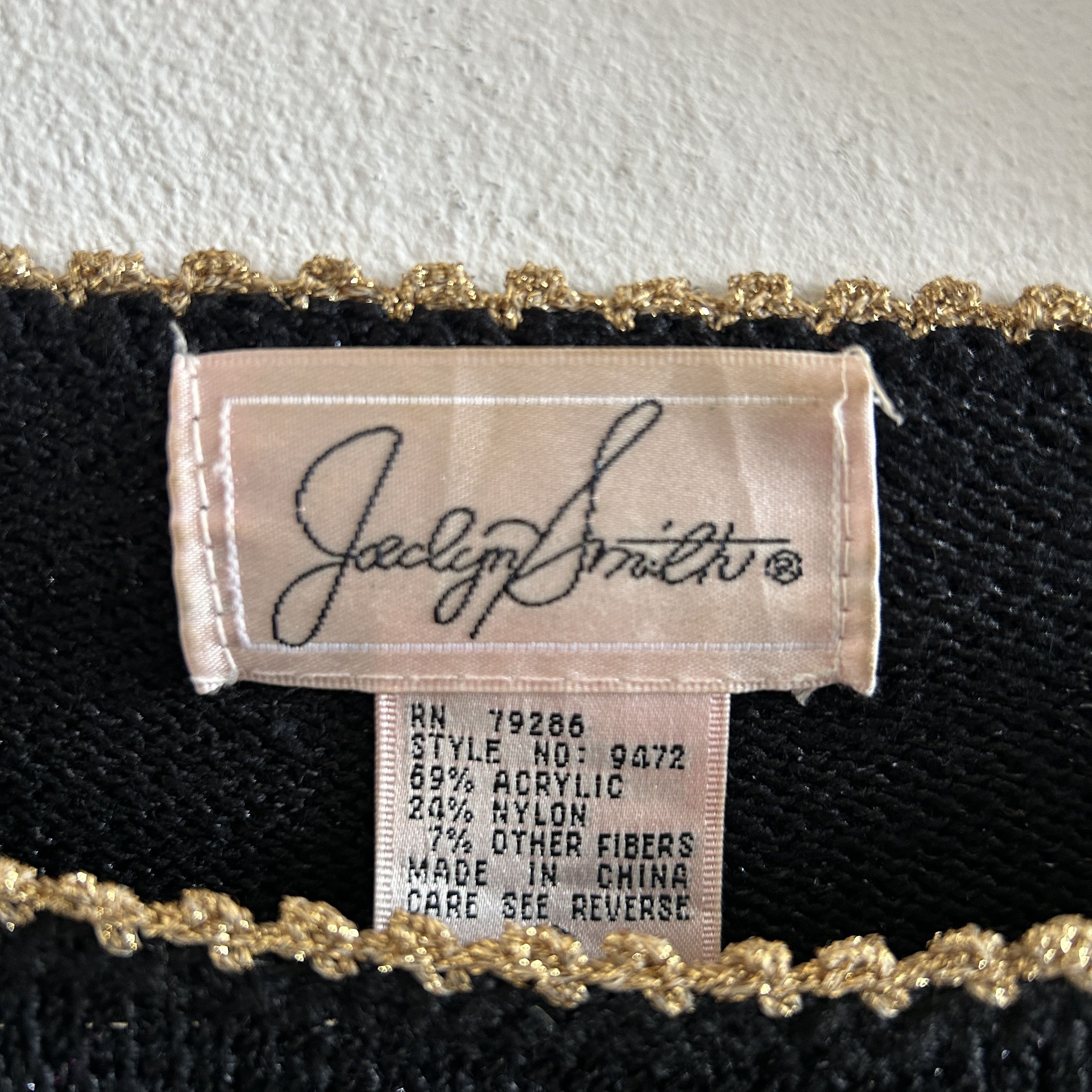 Vintage Vintage 80s Jocelyn Smith Black Gold Sweater Size M / US 6-8 / IT 42-44 - 12 Thumbnail