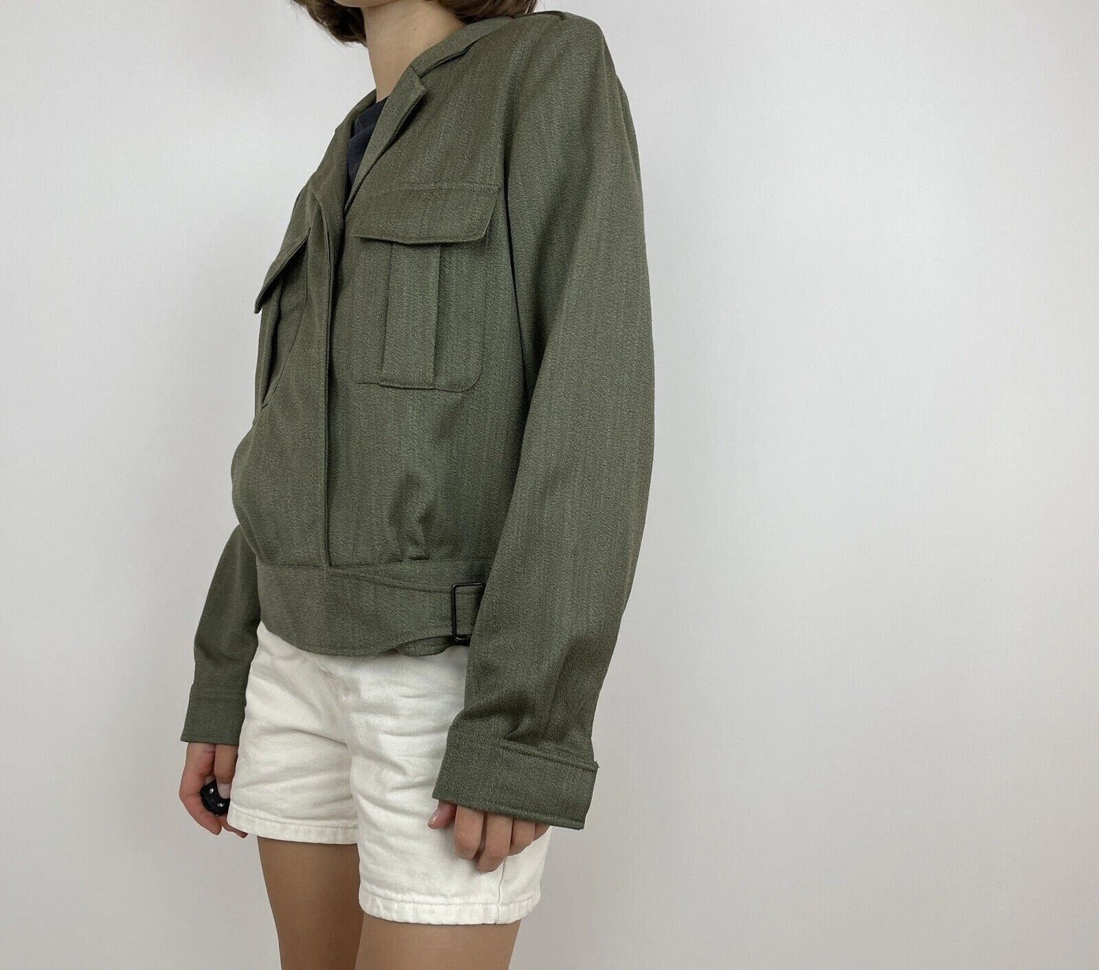 Vintage TOAST IN ARMY GREEN MILITARY WOOL BLAZER JACKET WOMENS Size L / US 10 / IT 46 - 10 Thumbnail