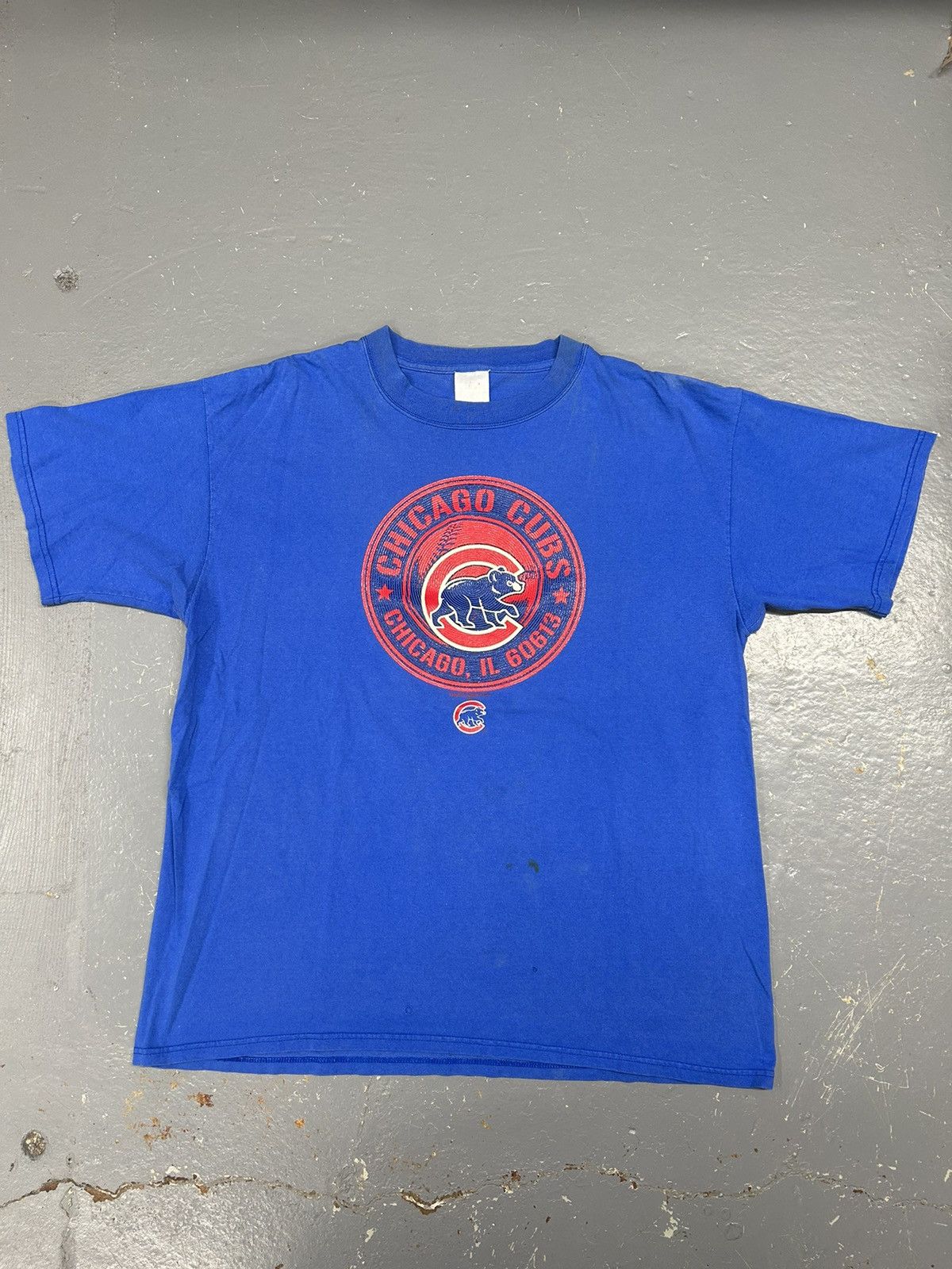 MLB × Vintage Crazy Vintage 90s Essential Blue Chicago Cubs MLB Tee Shirt Size US XL / EU 56 / 4 - 1 Thumbnail