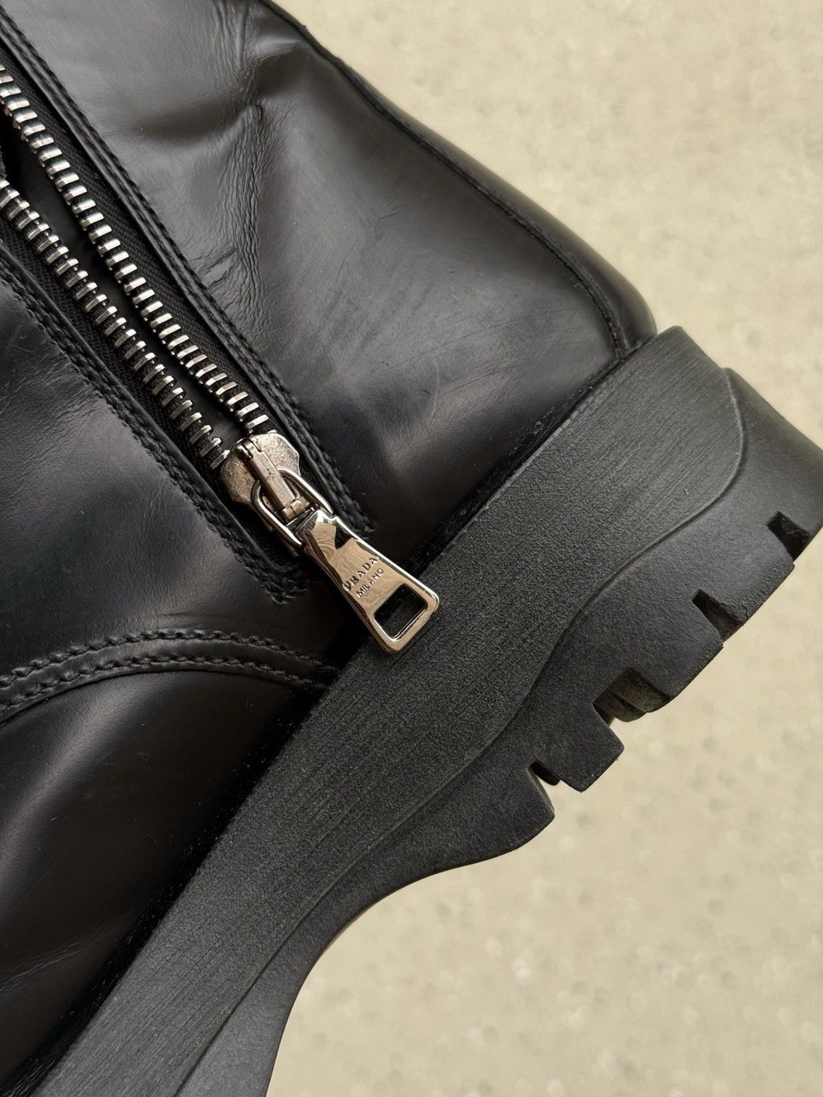 Prada DDP Prada Spazzolato Womens Combat Ankle Boots Black Size 36 Size US 6 / IT 36 - 17 Thumbnail