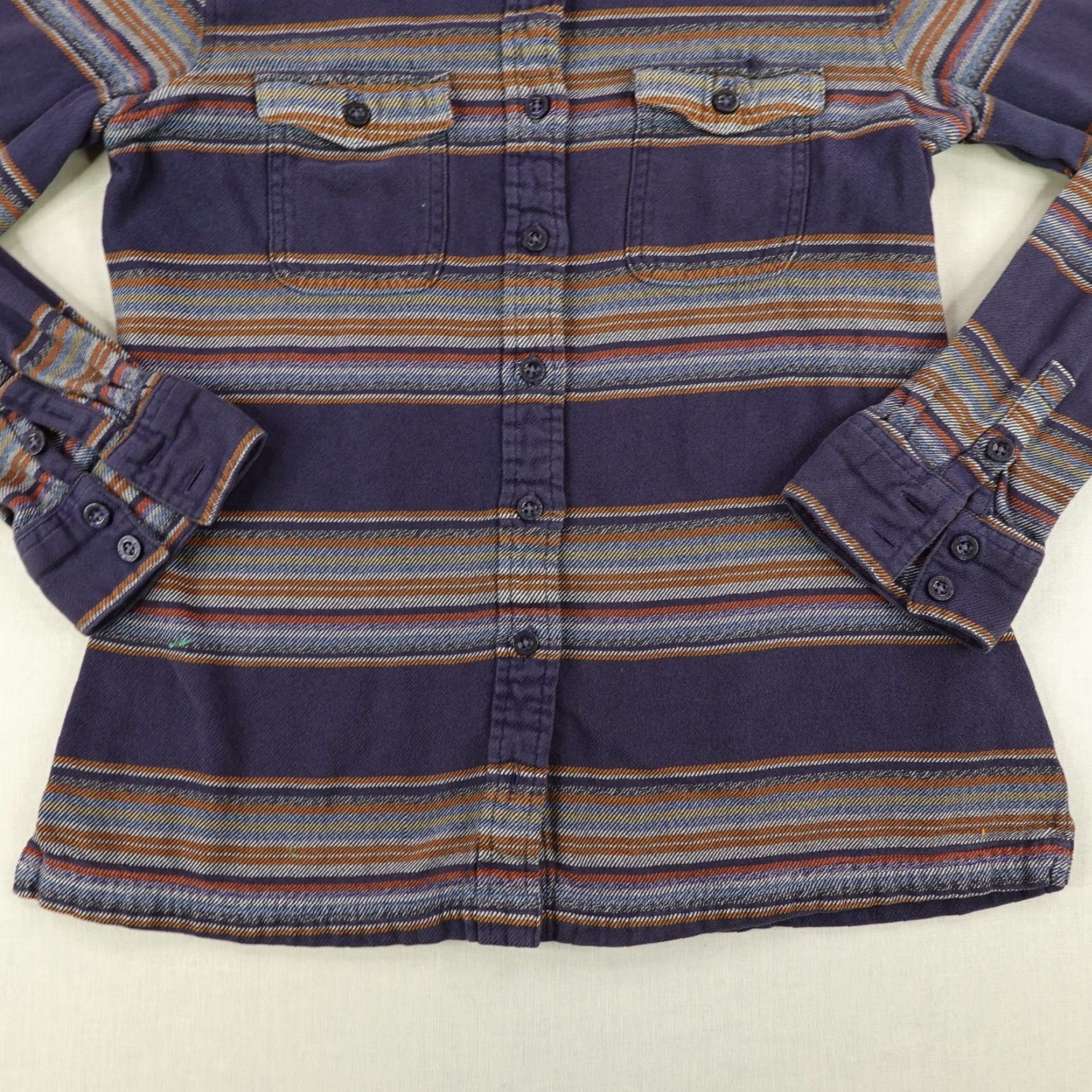 Patagonia Patagonia Shirt Women 6 Blue Gray Stripes Button Up Fjord Flannel Midweight Top Size M / US 6-8 / IT 42-44 - 4 Thumbnail