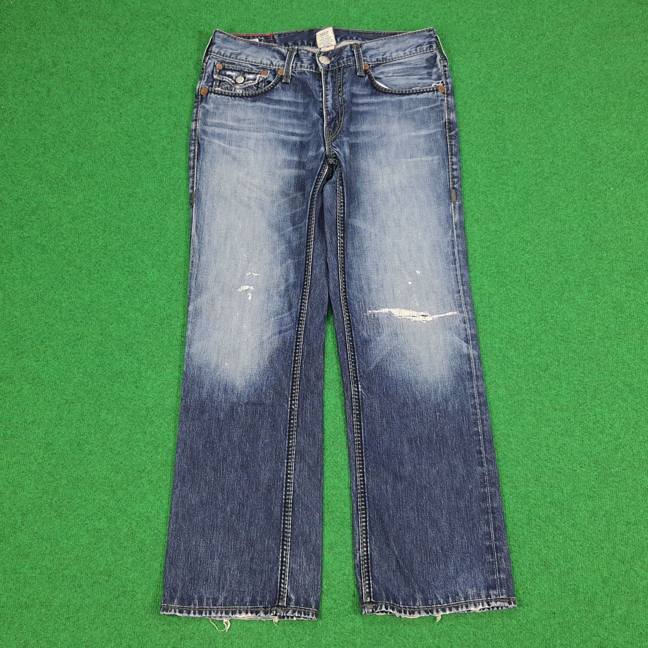 True Religion Vintage True Religion America Distressed Denim Pants Size US 35 - 1 Thumbnail