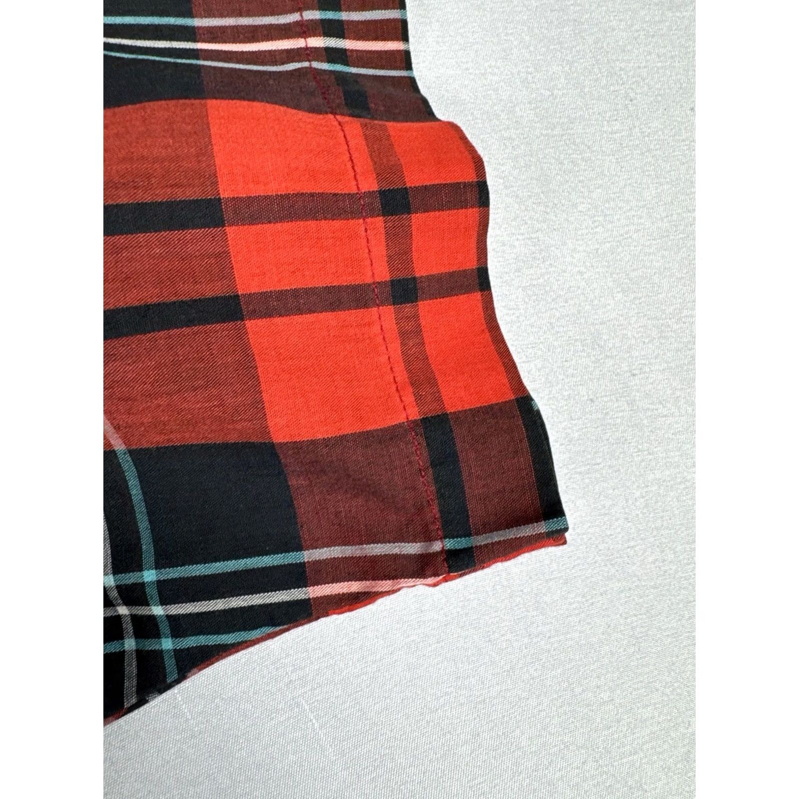 Wrangler VINTAGE Wrangler Western Pearl Snap Shirt Plaid Red Cowboy XL Tall Short Sleeve Mens Size US XL / EU 56 / 4 - 5 Thumbnail