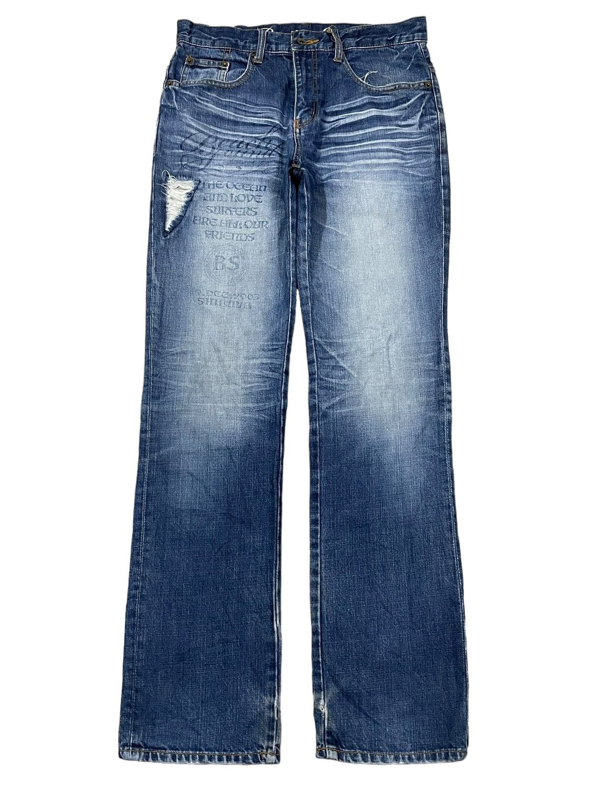 Japanese Brand Vintage Japanese Sound Beach Spellout Surfer Style Jeans Size US 31 - 1 Thumbnail