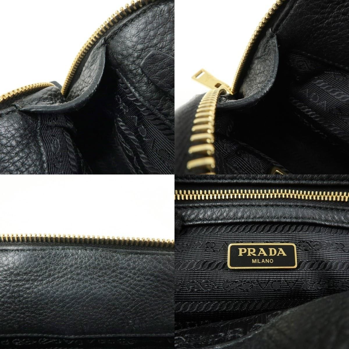 Prada Prada Logo Calfskin Cosmetic Pouch Black Size ONE SIZE - 7 Thumbnail