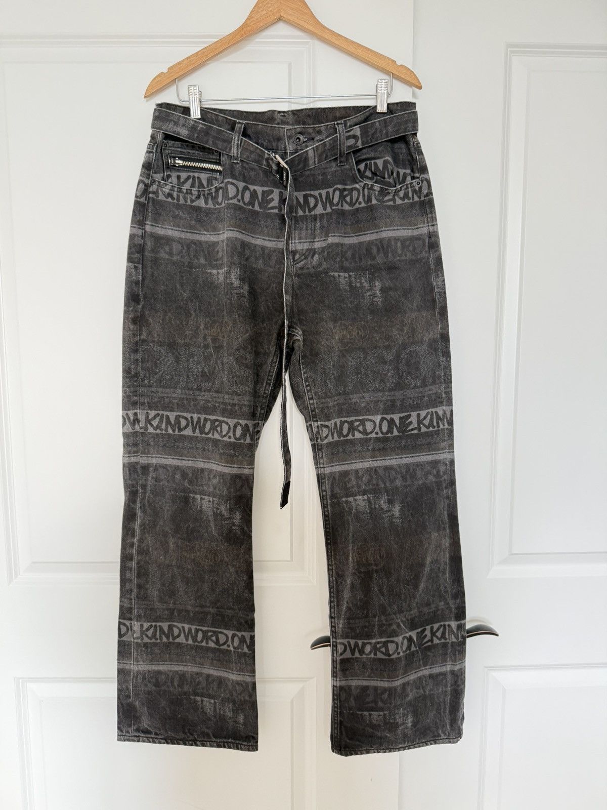 Sacai Sacai “Kind Words” Wide leg denim Size US 32 / EU 48 - 1 Thumbnail