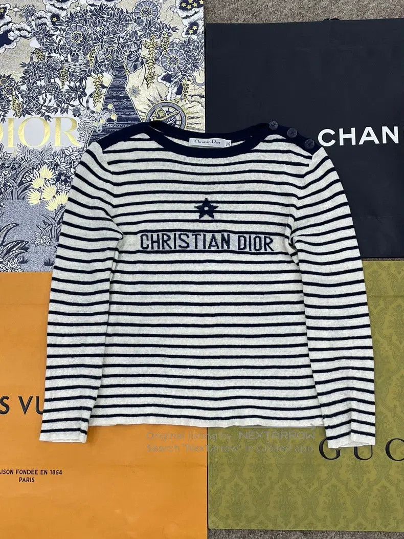 Dior Dior Five-pointed star striped knitwear sweater Size XS / US 0-2 / IT 36-38 - 1 Thumbnail