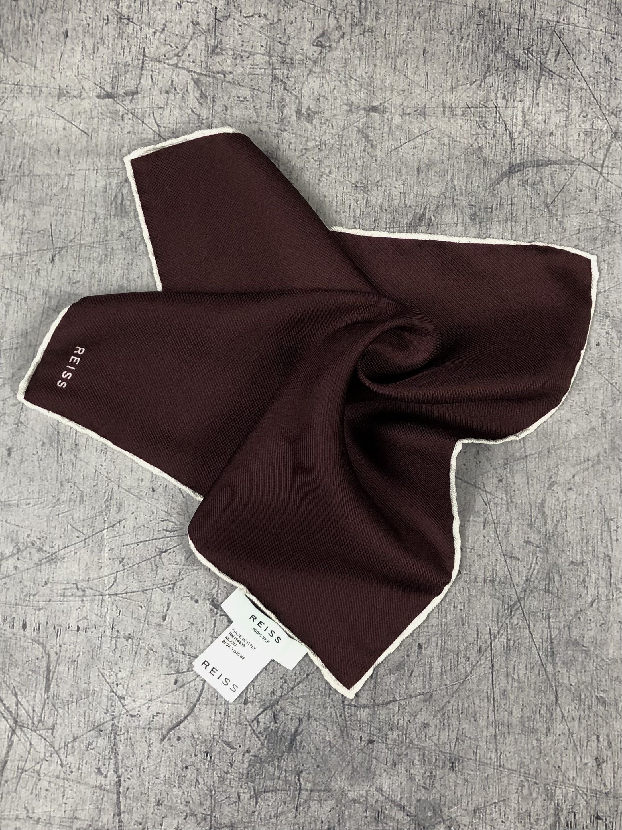 Reiss Reiss Silk Italy Brown Pocketsquare Size ONE SIZE - 1 Thumbnail
