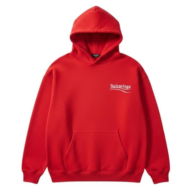 Balenciaga Balenciaga 'Campaign Logo' Embroidered Red Hoodie Size US XL / EU 56 / 4 - 1 Preview