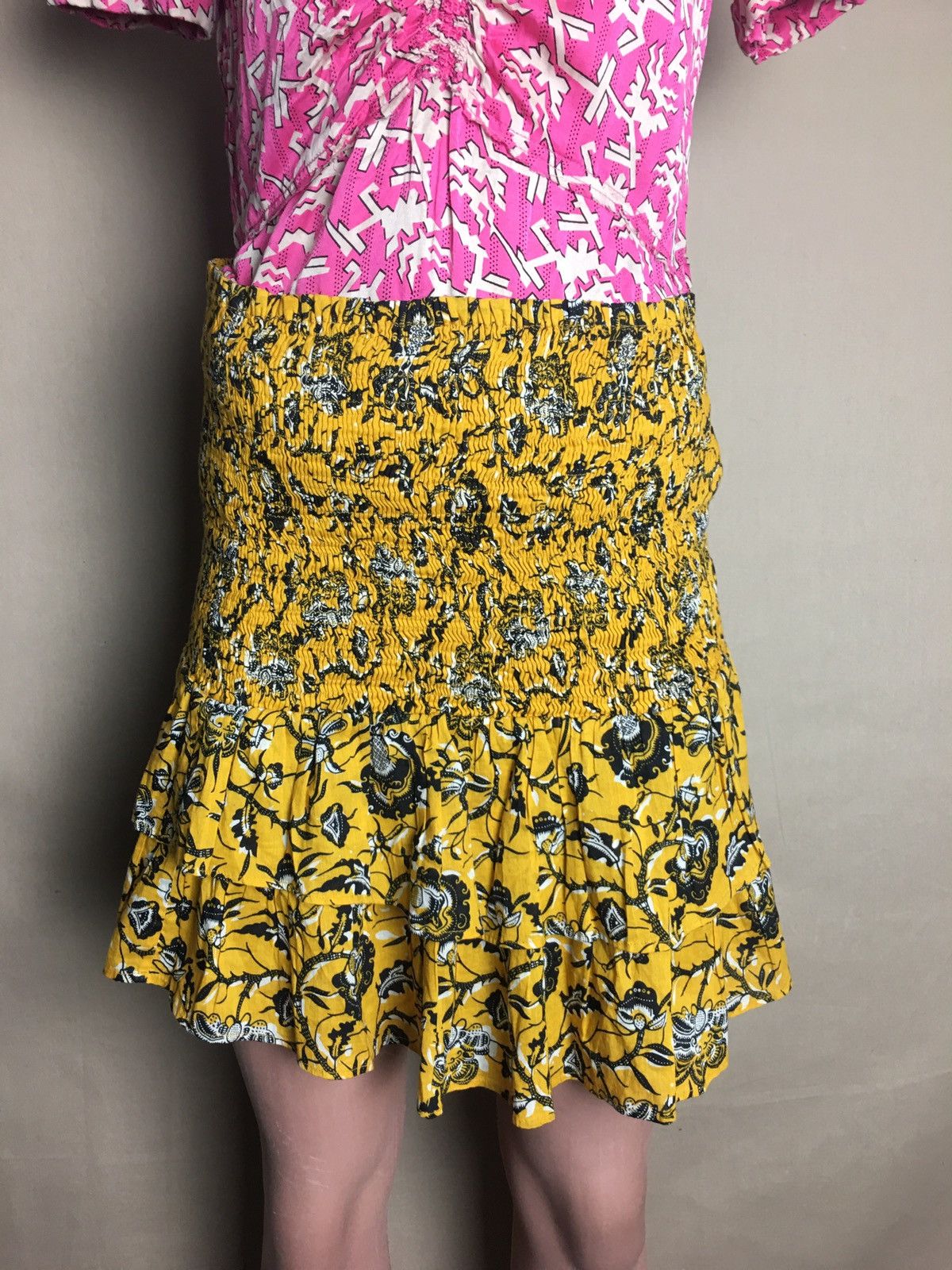 Isabel Marant × Isabel Marant Etoile Isabel Marant Etoile Floral Print Texture Yellow Skirt EU38 Size 27" / US 4 / IT 40 - 4 Thumbnail