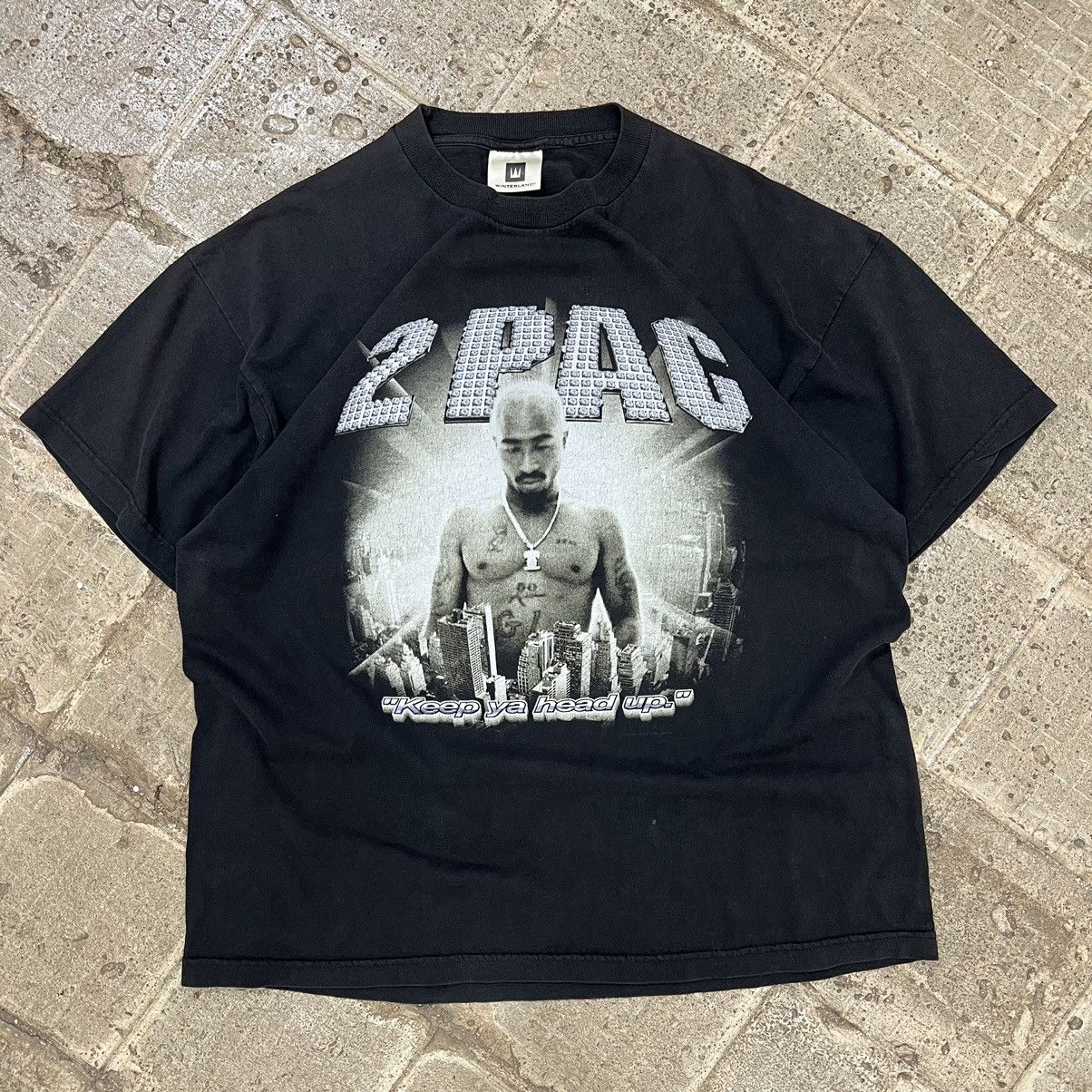 image of Vintage 00’S 2Pac Keep Ya Head Up T-Shirt in Black, Men's (Size XL)