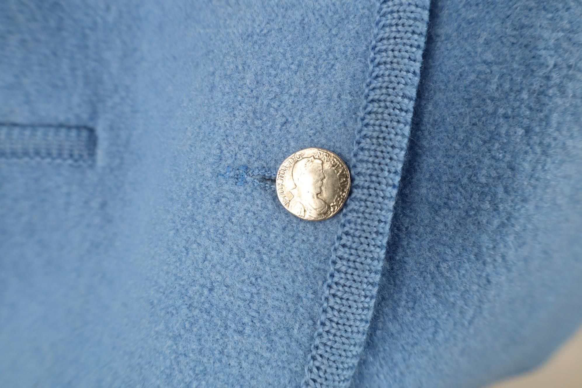 Vintage Vintage 90s Streetwear Boiled Wool Cardigan Jacket Blue Size M / US 6-8 / IT 42-44 - 5 Thumbnail