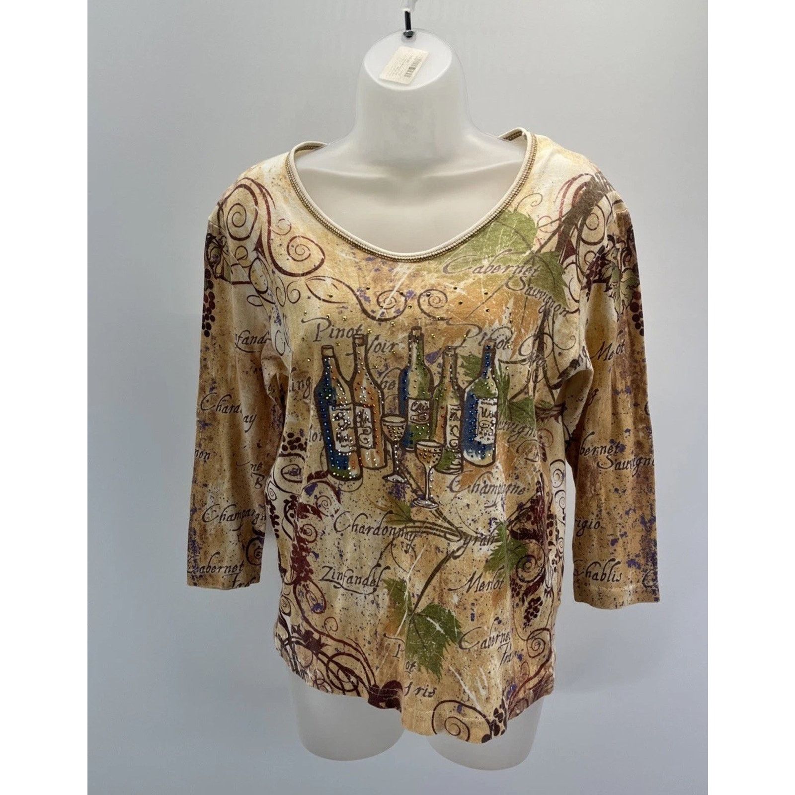 Other Cactus Bay Tattoo Print Womens S Top Merlot Wine Glasses Size S / US 4 / IT 40 - 1 Thumbnail