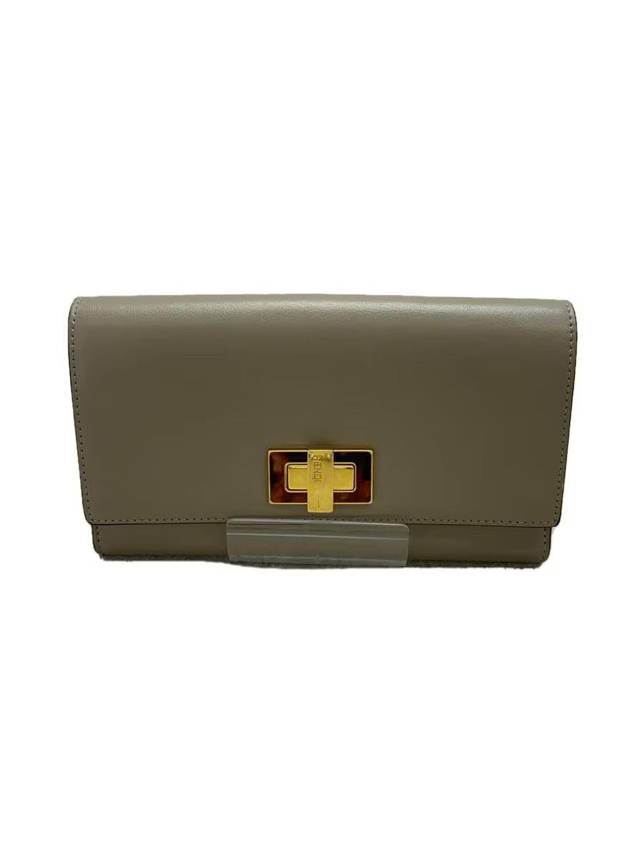 Fendi Fendi Leather Tri-Fold Wallet Beige Size ONE SIZE - 1 Thumbnail