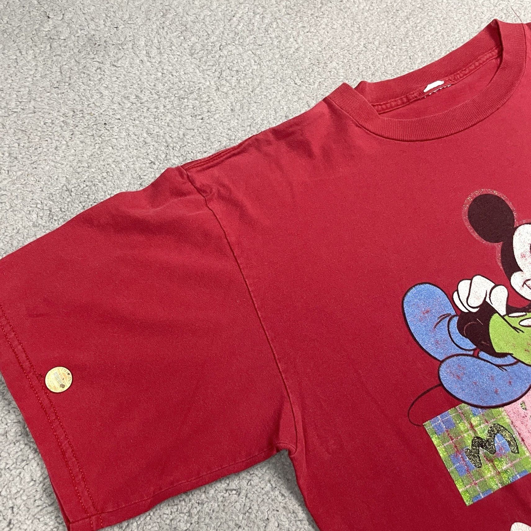 Disney VINTAGE Disney Mickey Minnie T-Shirt Crew Neck Short Sleeve Unisex Adults XL Red 1990s Graphic Print Cotton Made In USA Florida Size US XL / EU 56 / 4 - 7 Thumbnail