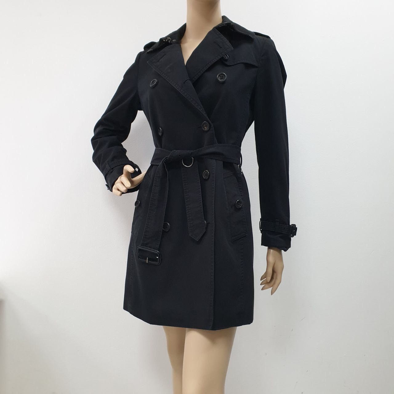 Burberry Burberry Black Double Breasted Trench Coat - Size 40 Size S / US 4 / IT 40 - 6 Thumbnail