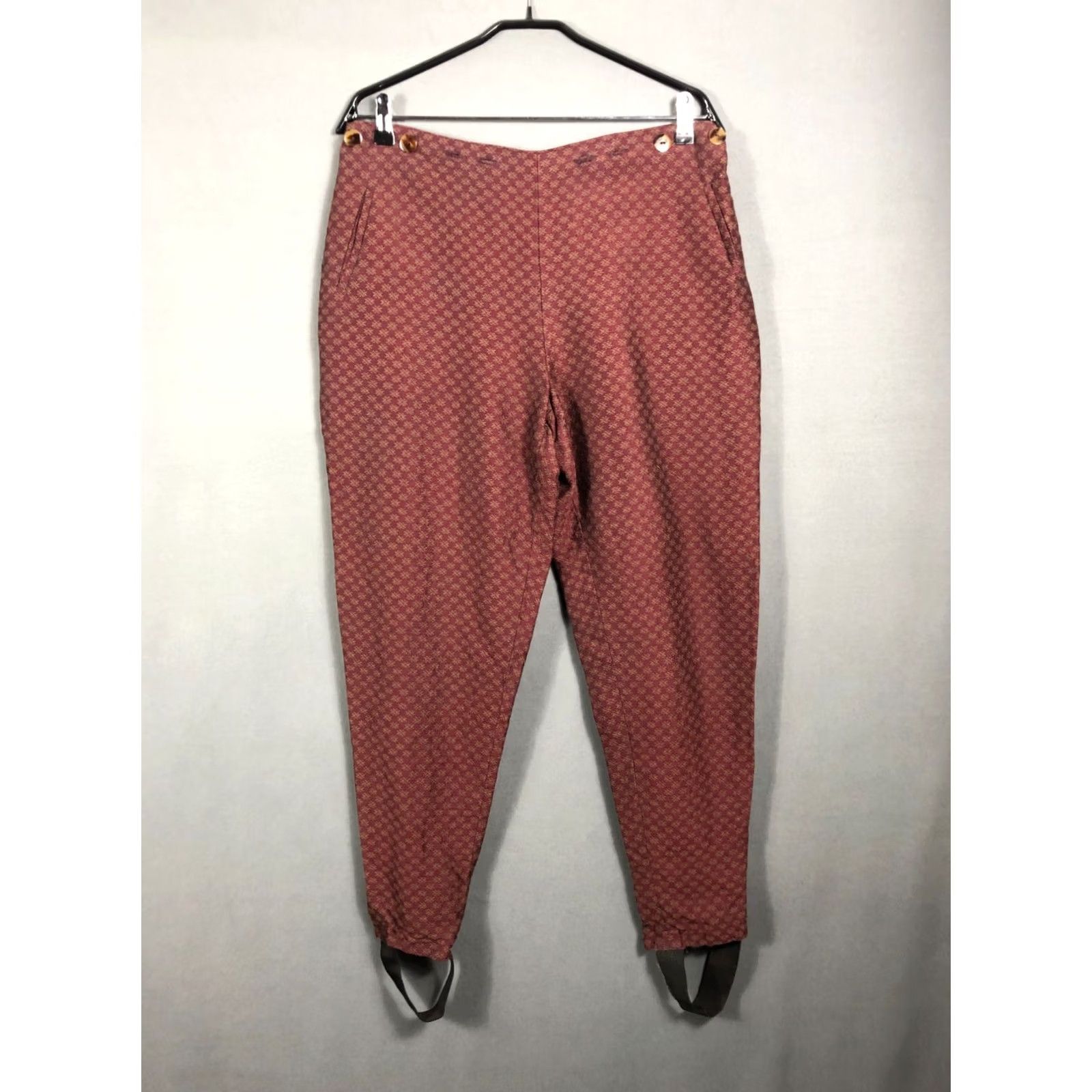 Jean Paul Gaultier Jean Paul Gaultier Pour GIBO Stirrup Pants Wool Burgundy Women Size 44 Patterned Size 30" / US 8 / IT 44 - 2 Thumbnail