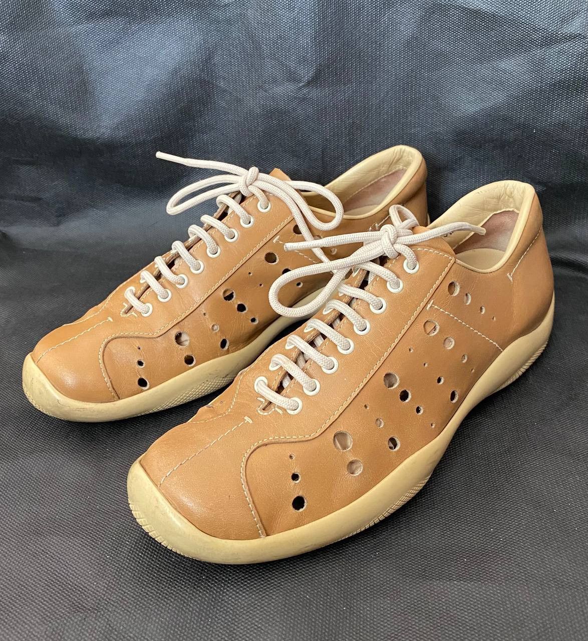 Prada 🔥 00s Prada Holes Americas Cup leather low top sneakers Size US 8.5 / IT 38.5 - 4 Thumbnail
