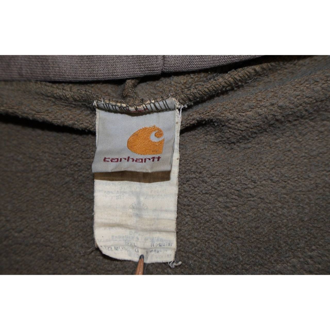 Carhartt Vintage 90s Carhartt Zip Up Hoodie K122 MOS Moss Size 2XL Size US XXL / EU 58 / 5 - 3 Thumbnail