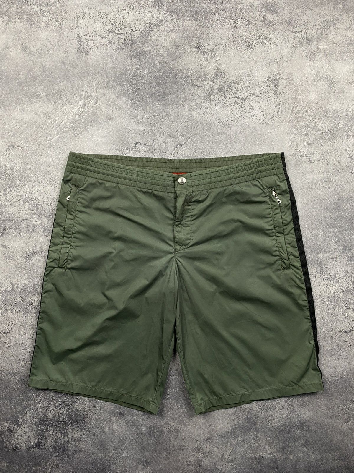 Prada Vintage Prada Nylon Swim Shorts Rare Metal Green Size US 32 / EU 48 - 1 Thumbnail