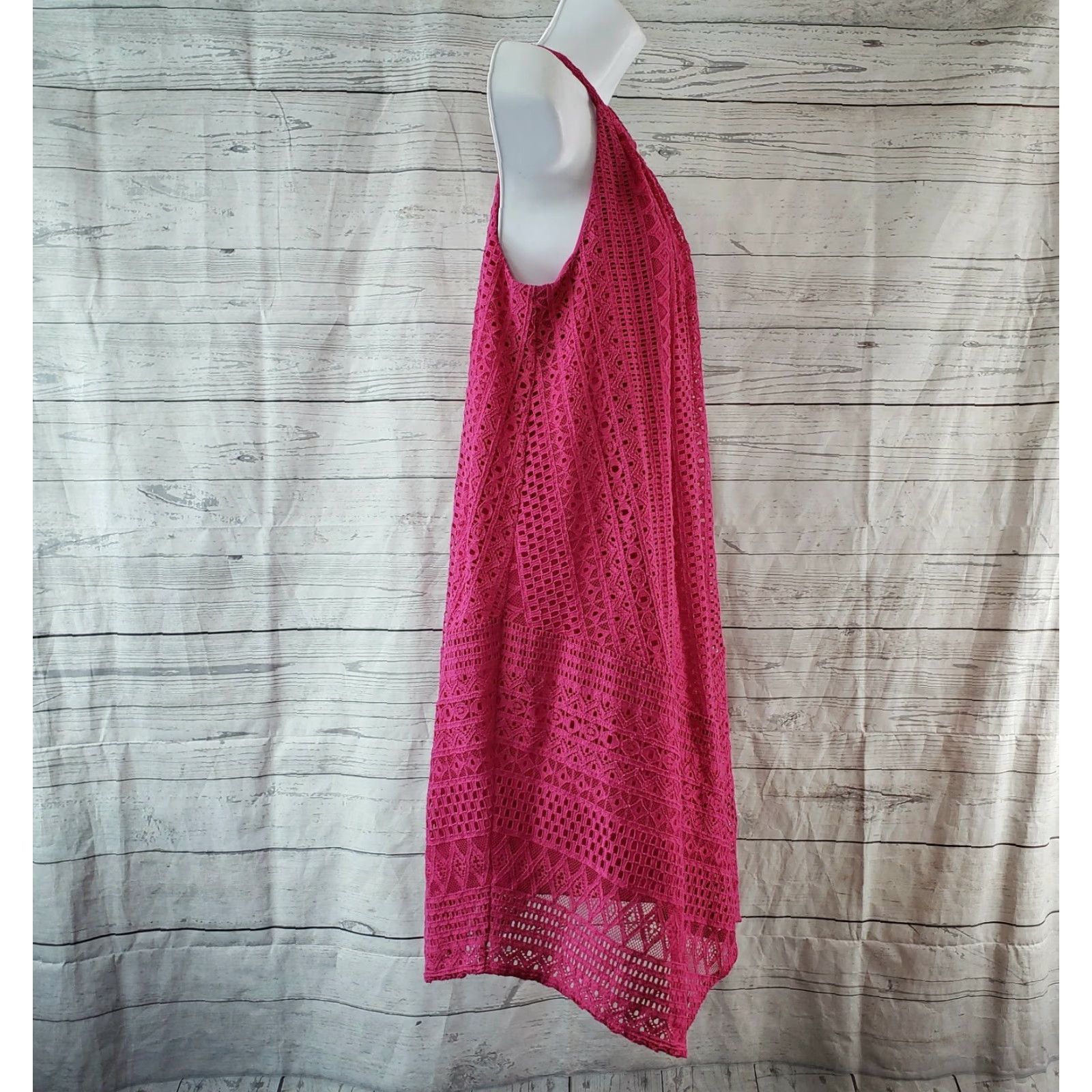 MAGGY LONDON Maggie London Womens Dress 6P Sleeveless Pink Lace Overlay Solid Shift Casual Petite Size 6P Womens Size M / US 6-8 / IT 42-44 - 4 Thumbnail