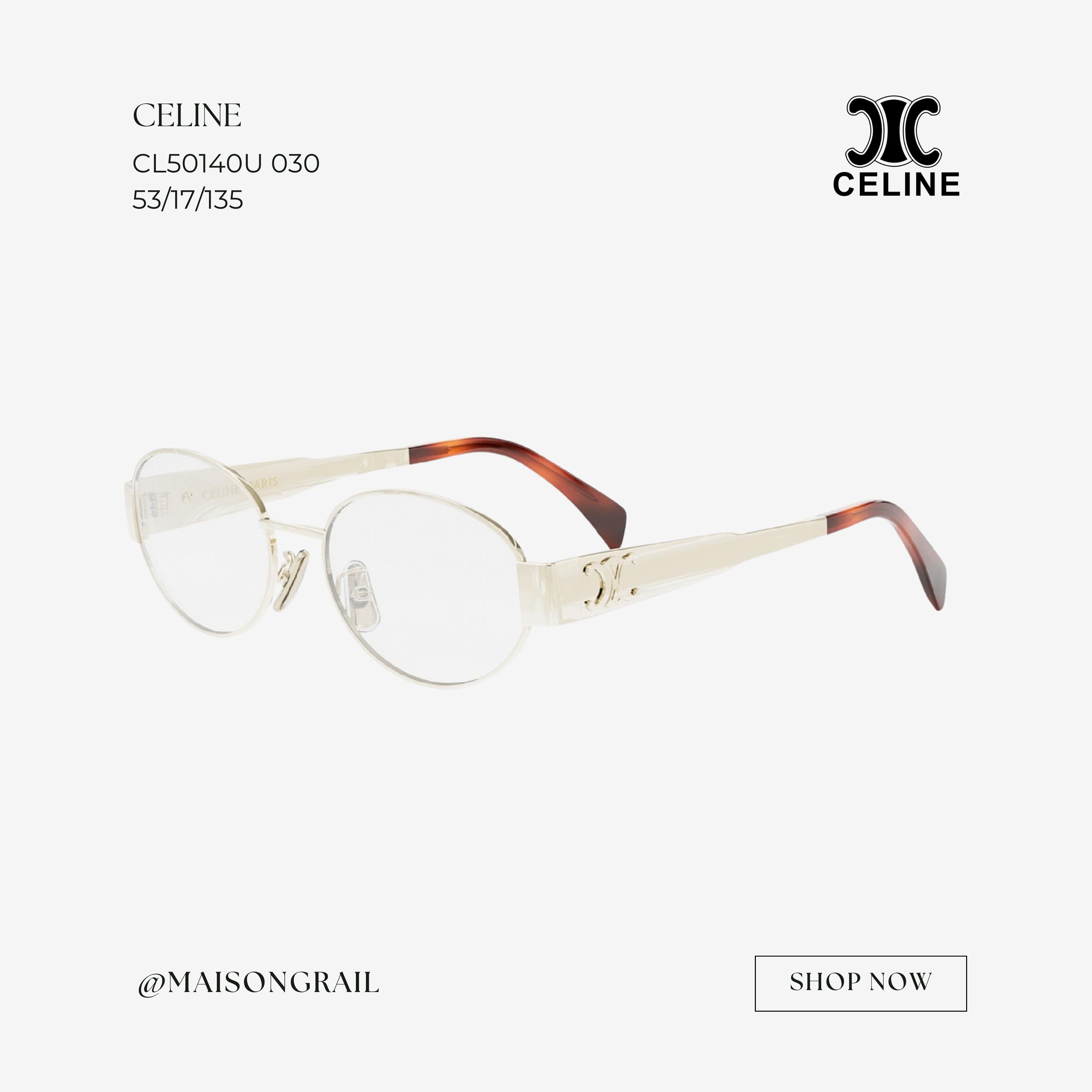 【送料&関税込】Celine Cl50140u 030 Oro Glasses CELINE Metal Triomphe CL50140U Oval Glasses | Fashion Eyewear US