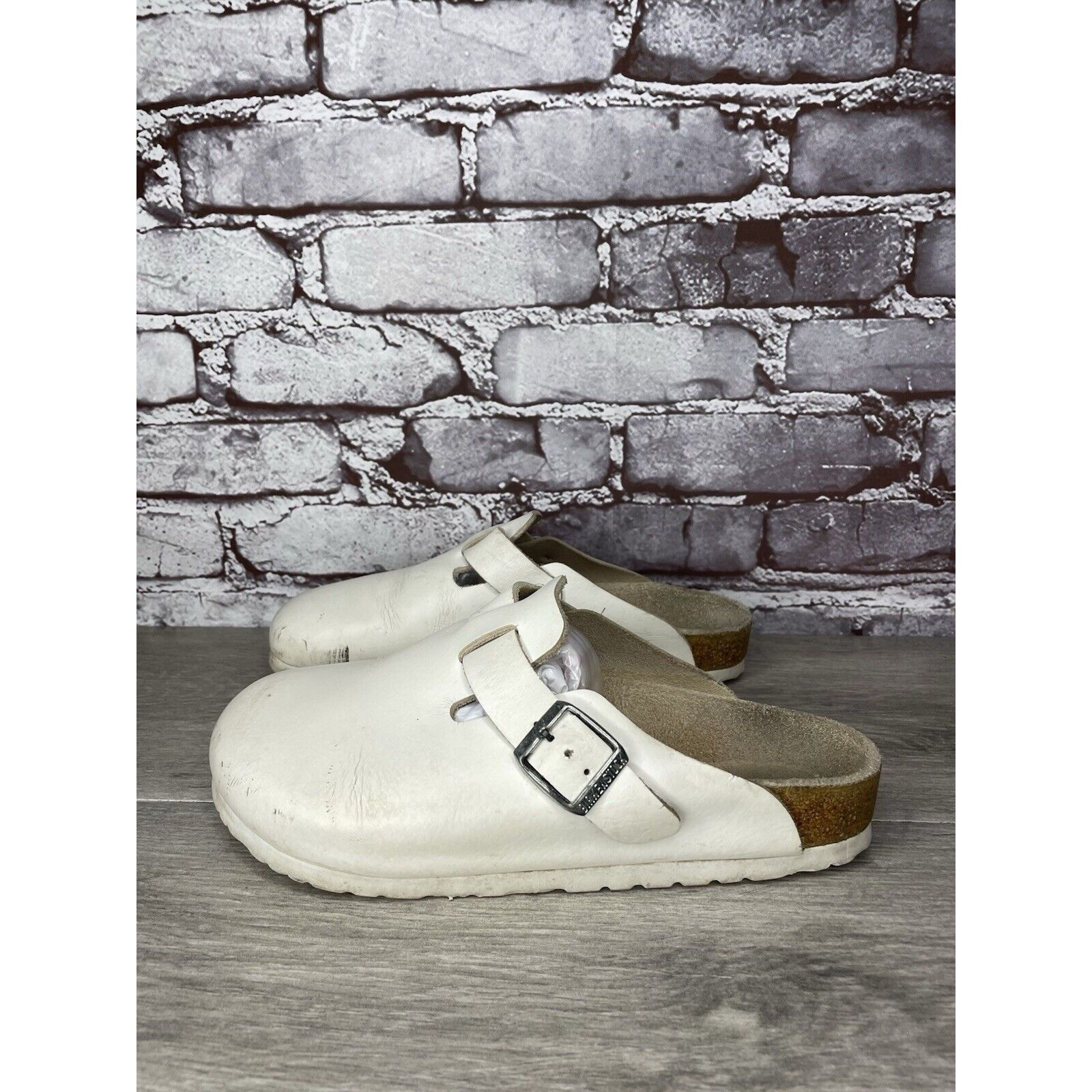 Birkenstock Birkenstock Boston White Leather Strap Slides Clogs Shoes Wo Size US 6.5 / IT 36.5 - 7 Thumbnail