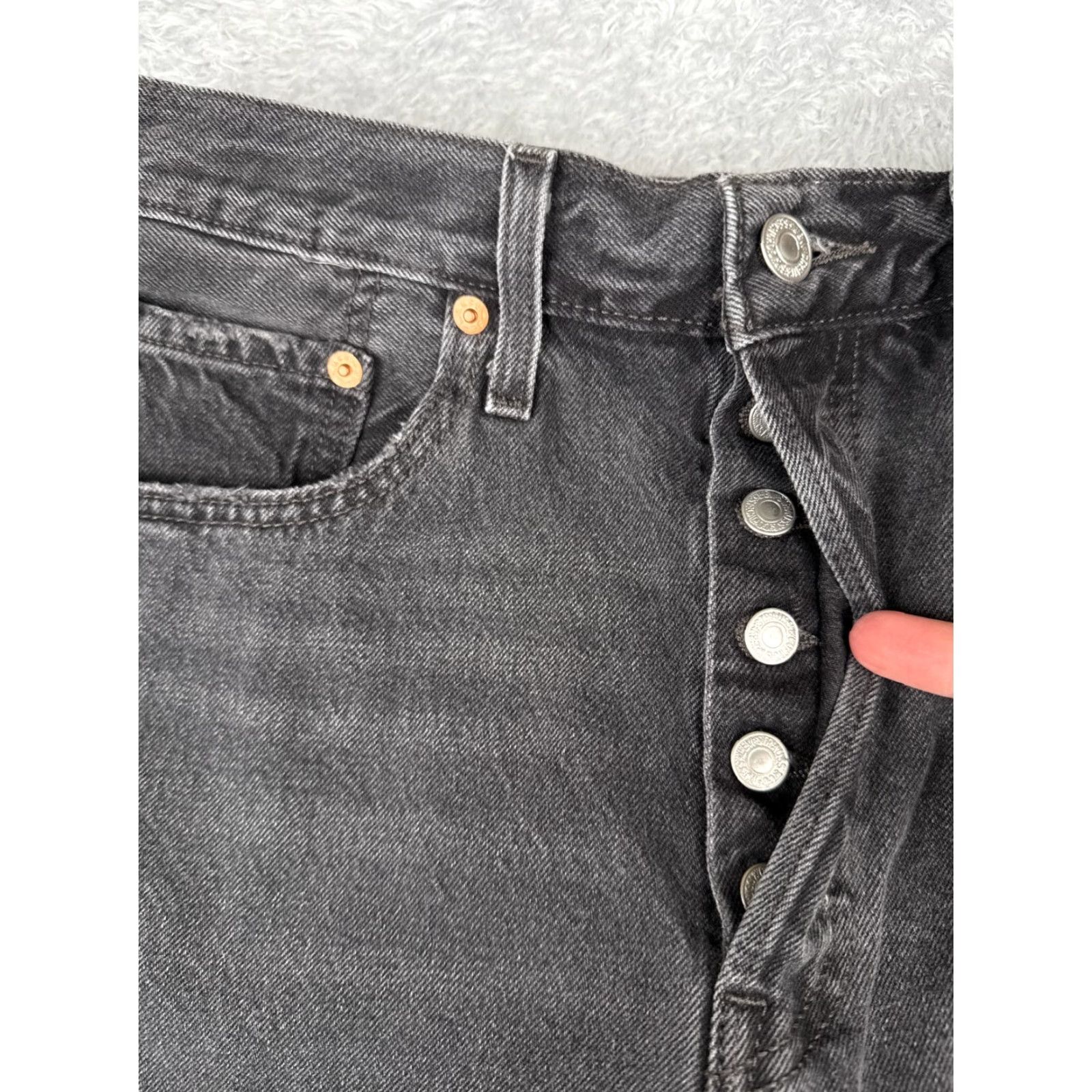 Levi's Levis Jeans Women 31 Black Denim Distressed 501 S Skinny Premium 31x28 Jeans Women Distressed 501XX 5-Pocket Denim Slim Modern Black Adult Womens Size 24" / US 00 / IT 34 - 5 Thumbnail