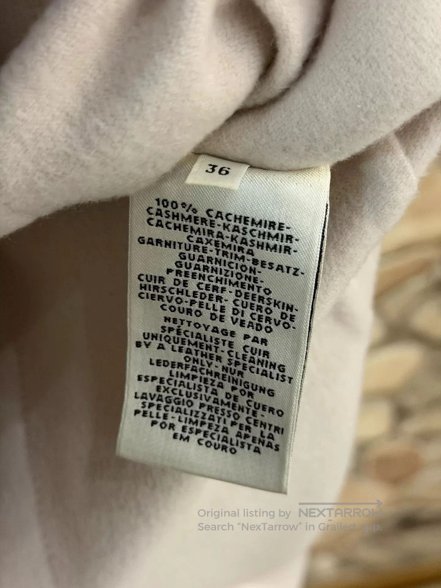 hermes white cashmere long coat with leather.