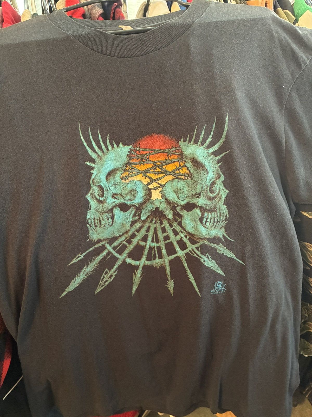 Vintage Vintage 80s punk skull tee shirt Size US XL / EU 56 / 4 - 2 Thumbnail