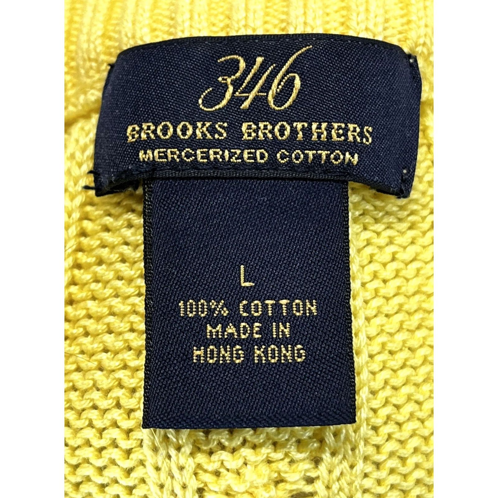 Brooks Brothers Brooks Brothers Cable Knit Sweater Womens L 1/4 Zip Yellow Cotton Pullover Vintage No Size L / US 10 / IT 46 - 7 Thumbnail